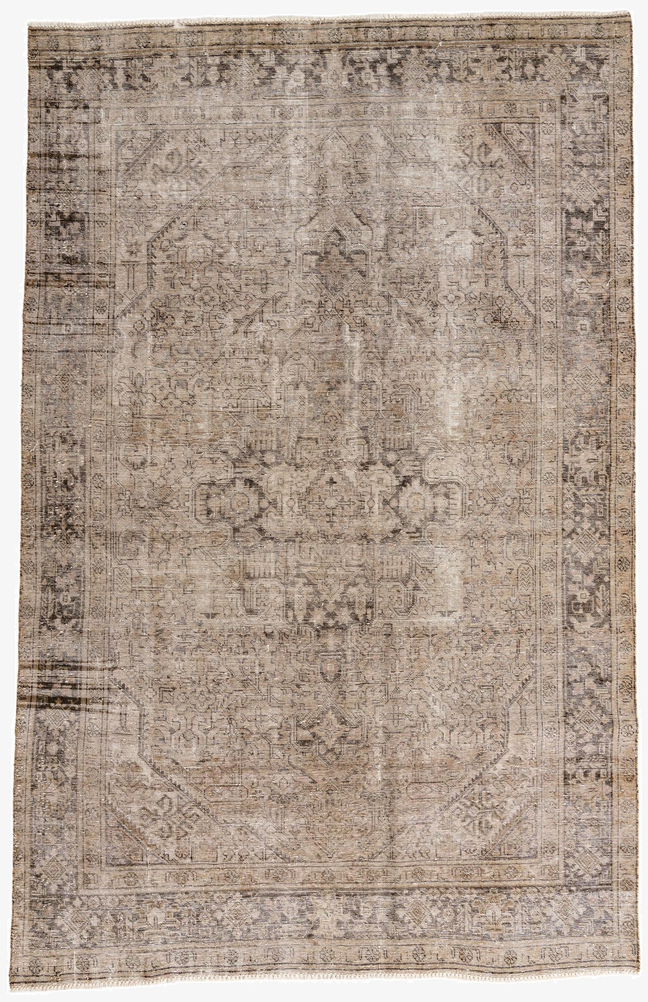  6' 2 x 9' 8  Hand Knotted Ultra Vintage Persian Wool Rug