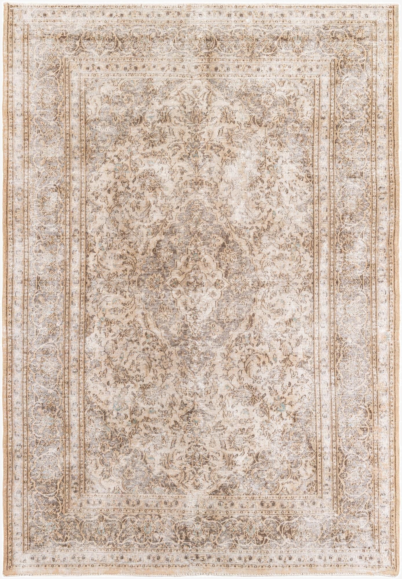  6' 5 x 9' 5  Hand Knotted Ultra Vintage Persian Wool Rug