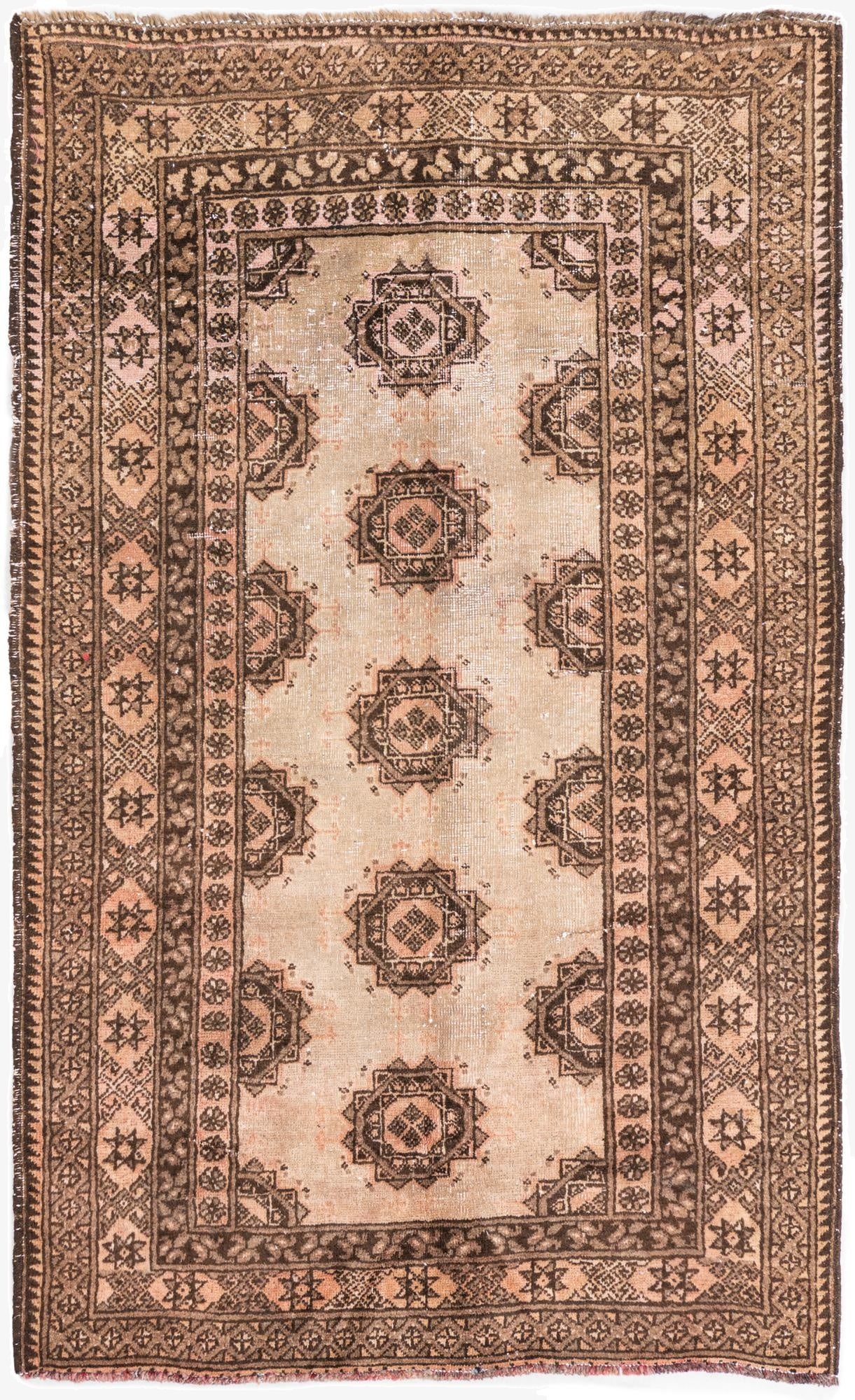  3' 5 x 5' 9  Hand Knotted Ultra Vintage Persian Wool Rug