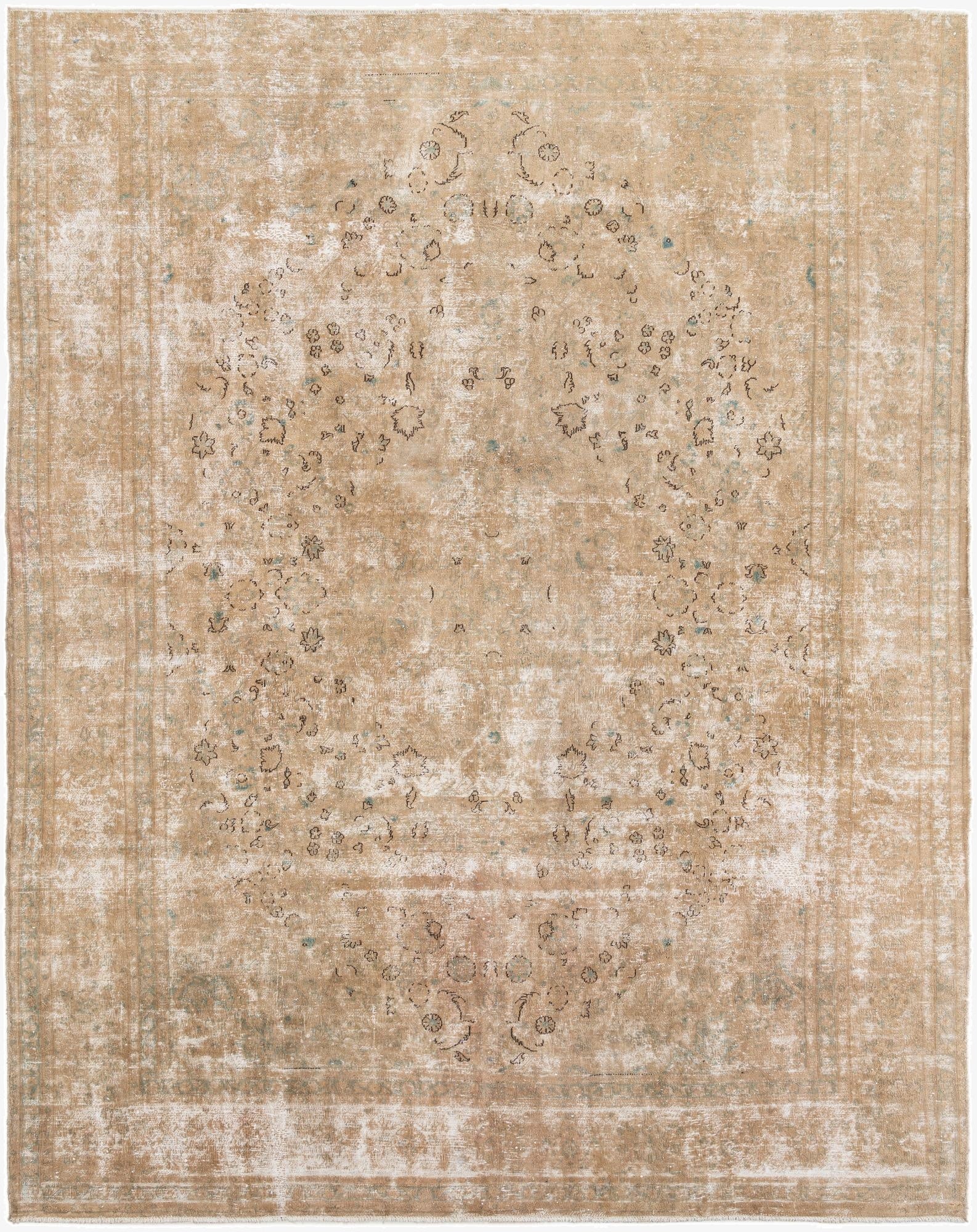  9' 6 x 12'  Hand Knotted Ultra Vintage Persian Wool Rug