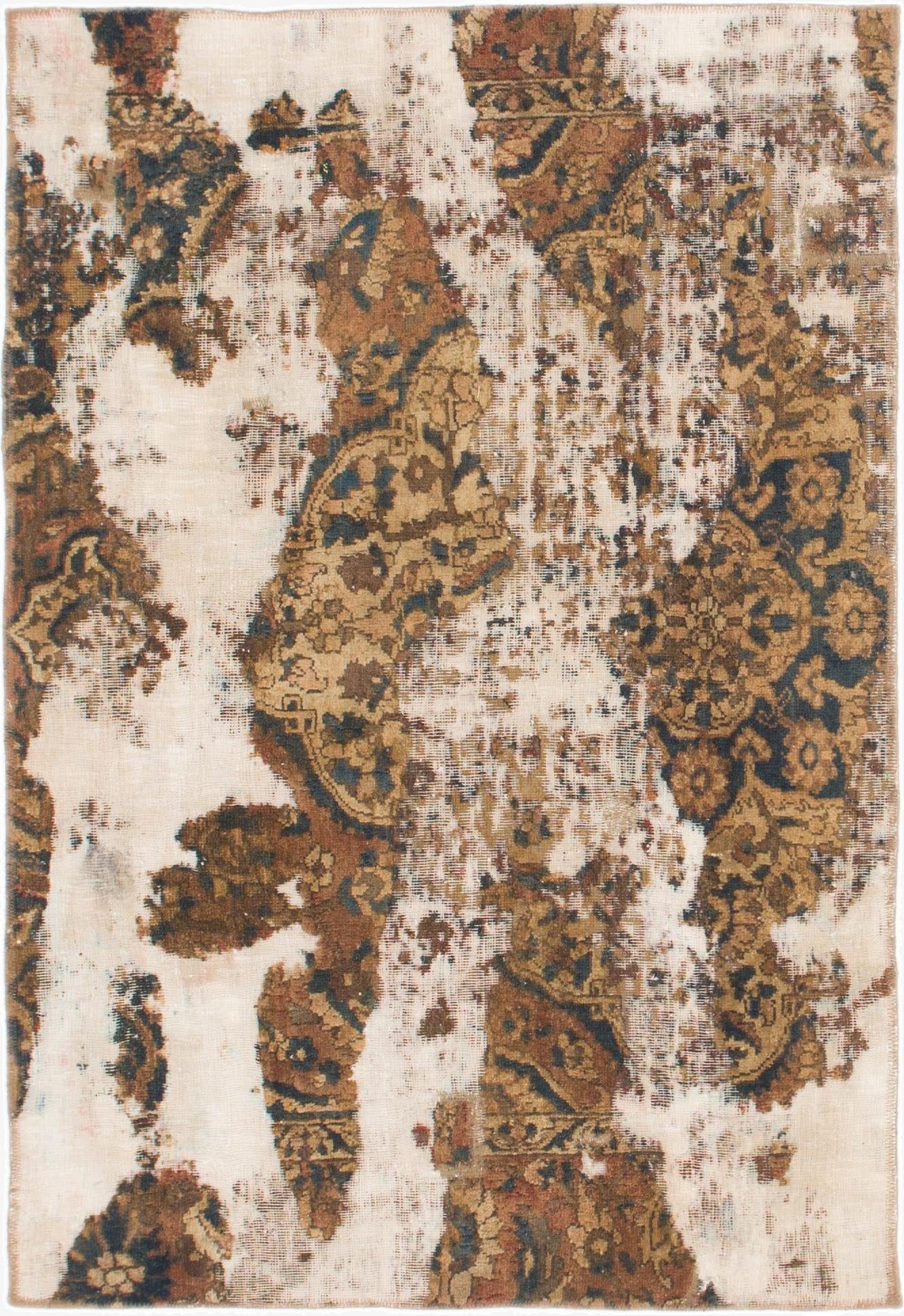  4' x 5' 10  Hand Knotted Ultra Vintage Persian Wool Rug