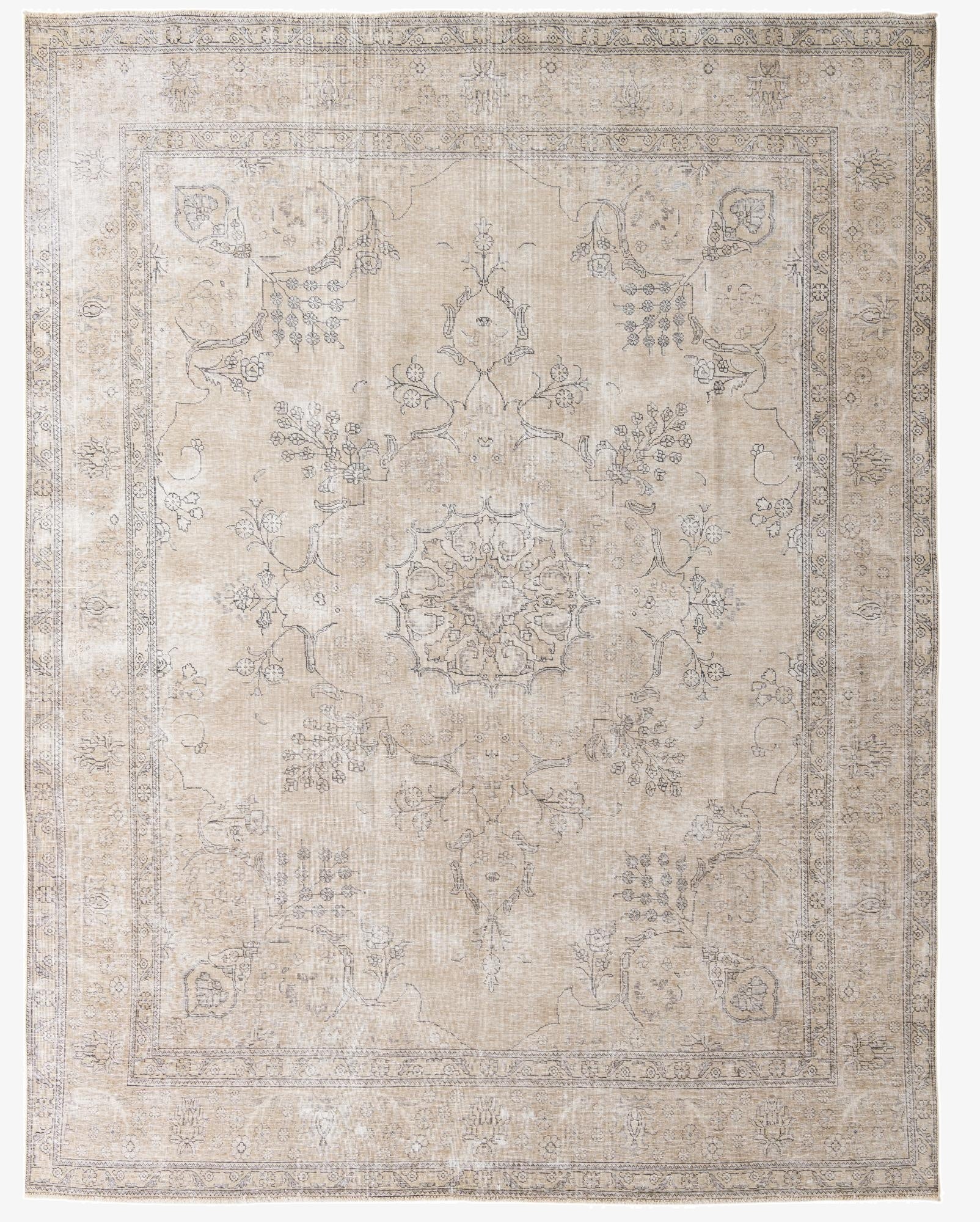  9' 6 x 12' 2  Hand Knotted Ultra Vintage Persian Wool Rug
