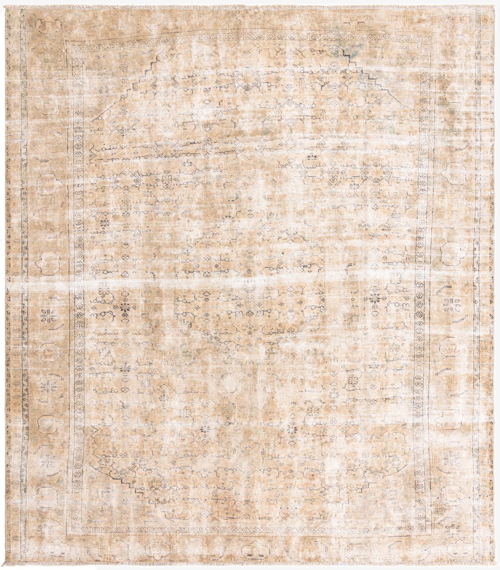  8' 4 x 9' 5  Hand Knotted Ultra Vintage Persian Wool Rug