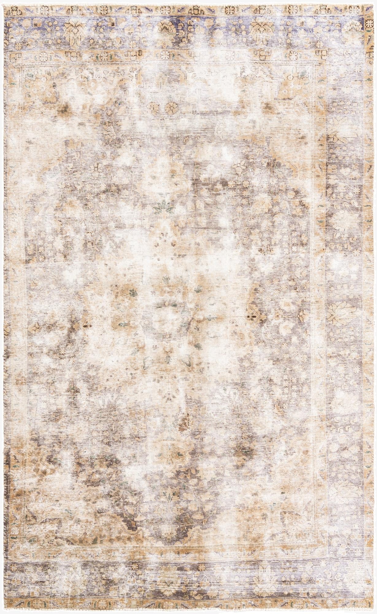  6' x 9' 8  Hand Knotted Ultra Vintage Persian Wool Rug