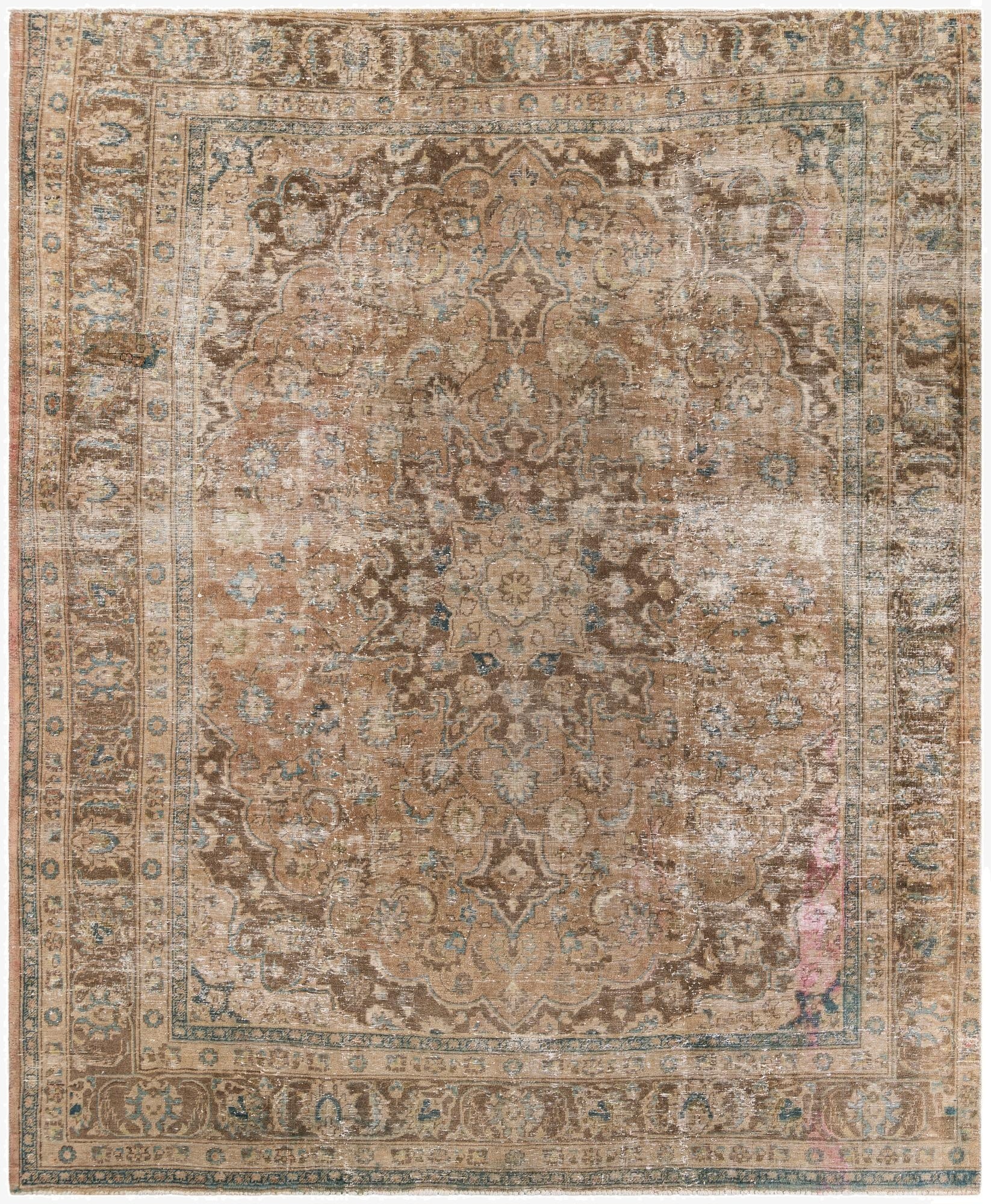  9' 4 x 11' 10  Hand Knotted Ultra Vintage Persian Wool Rug