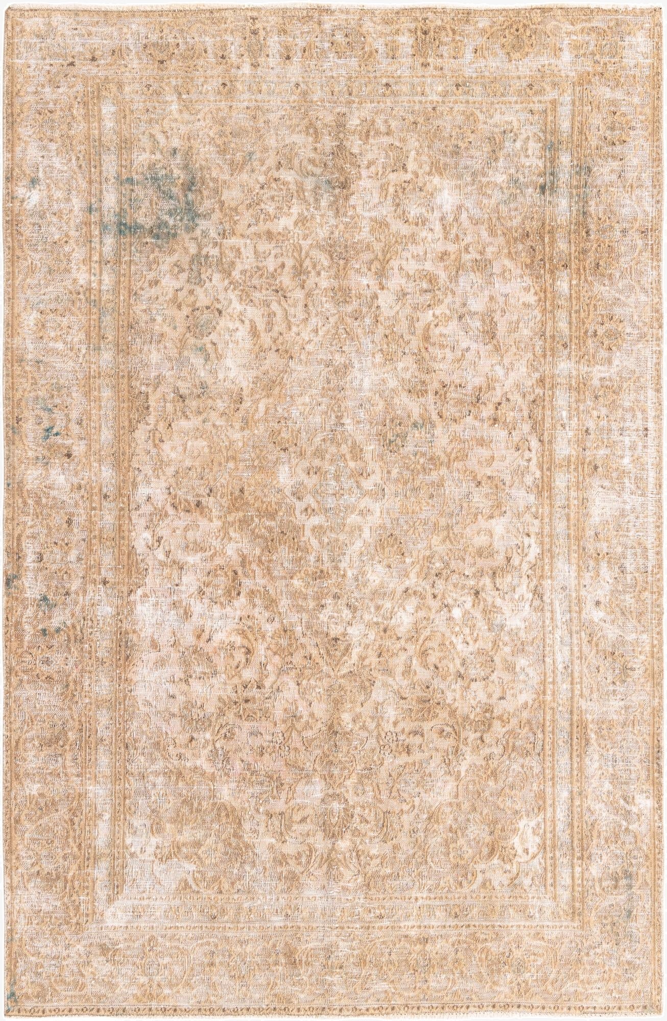  5' 10 x 9' 1  Hand Knotted Ultra Vintage Persian Wool Rug