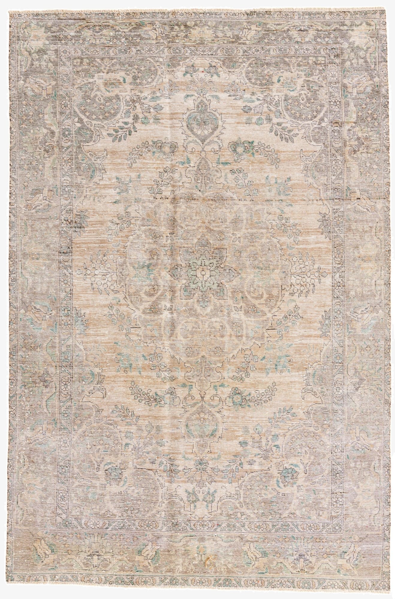  6' 5 x 9' 8  Hand Knotted Ultra Vintage Persian Wool Rug