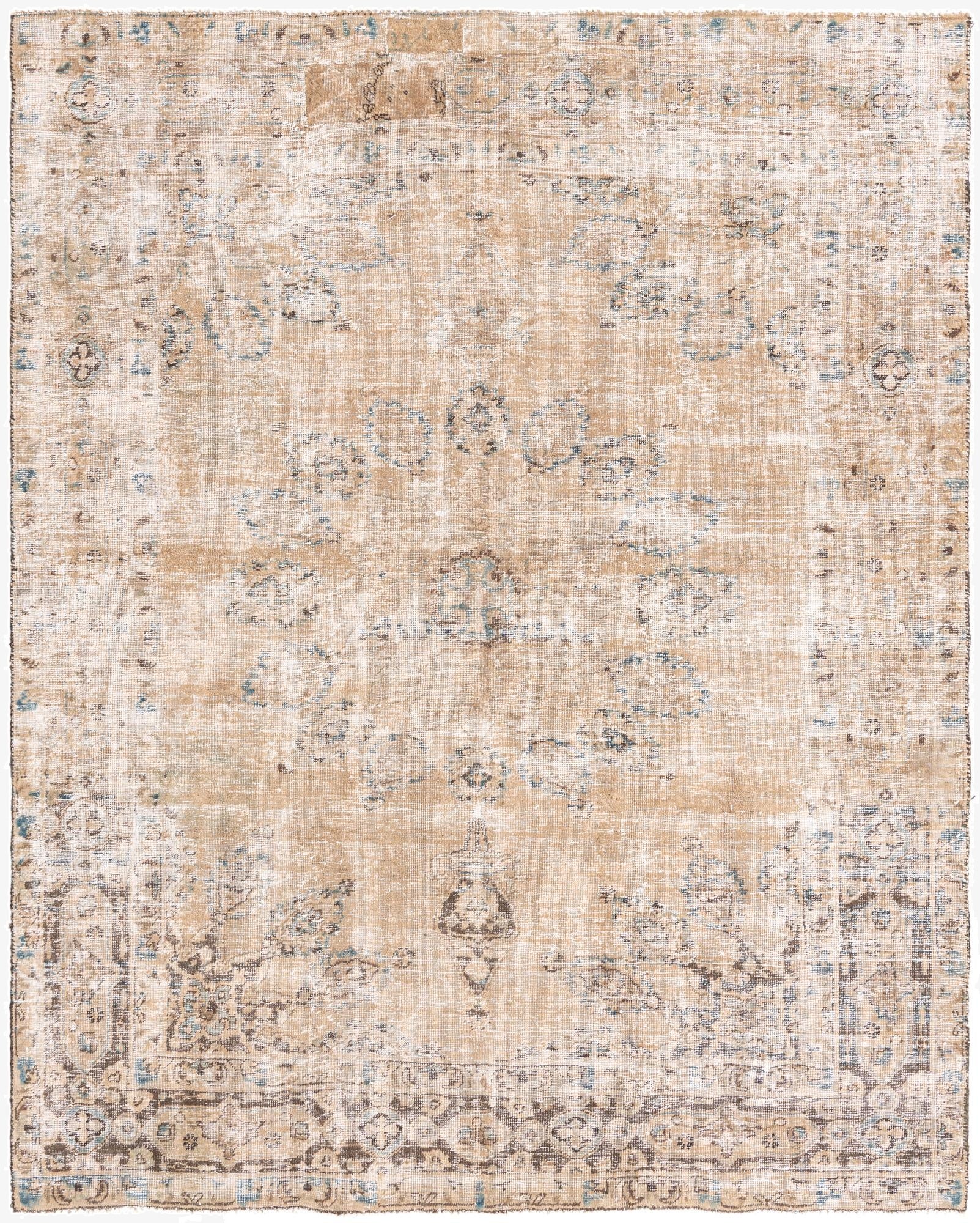  6' 8 x 8' 5  Hand Knotted Ultra Vintage Persian Wool Rug
