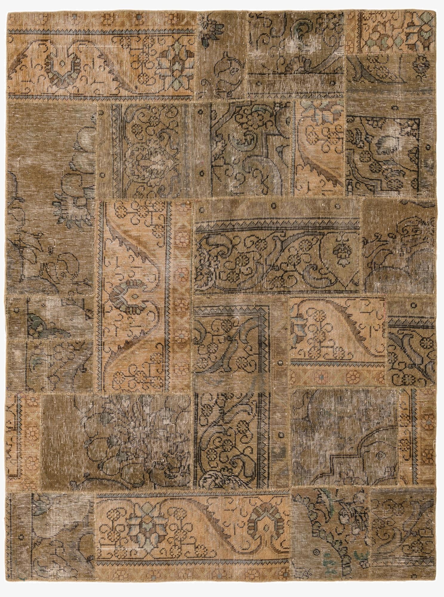  5' 1 x 6' 9  Hand Knotted Ultra Vintage Persian Wool Rug