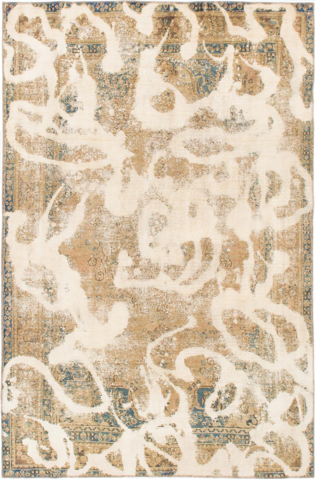  5' 10 x 8' 10  Hand Knotted Ultra Vintage Persian Wool Rug