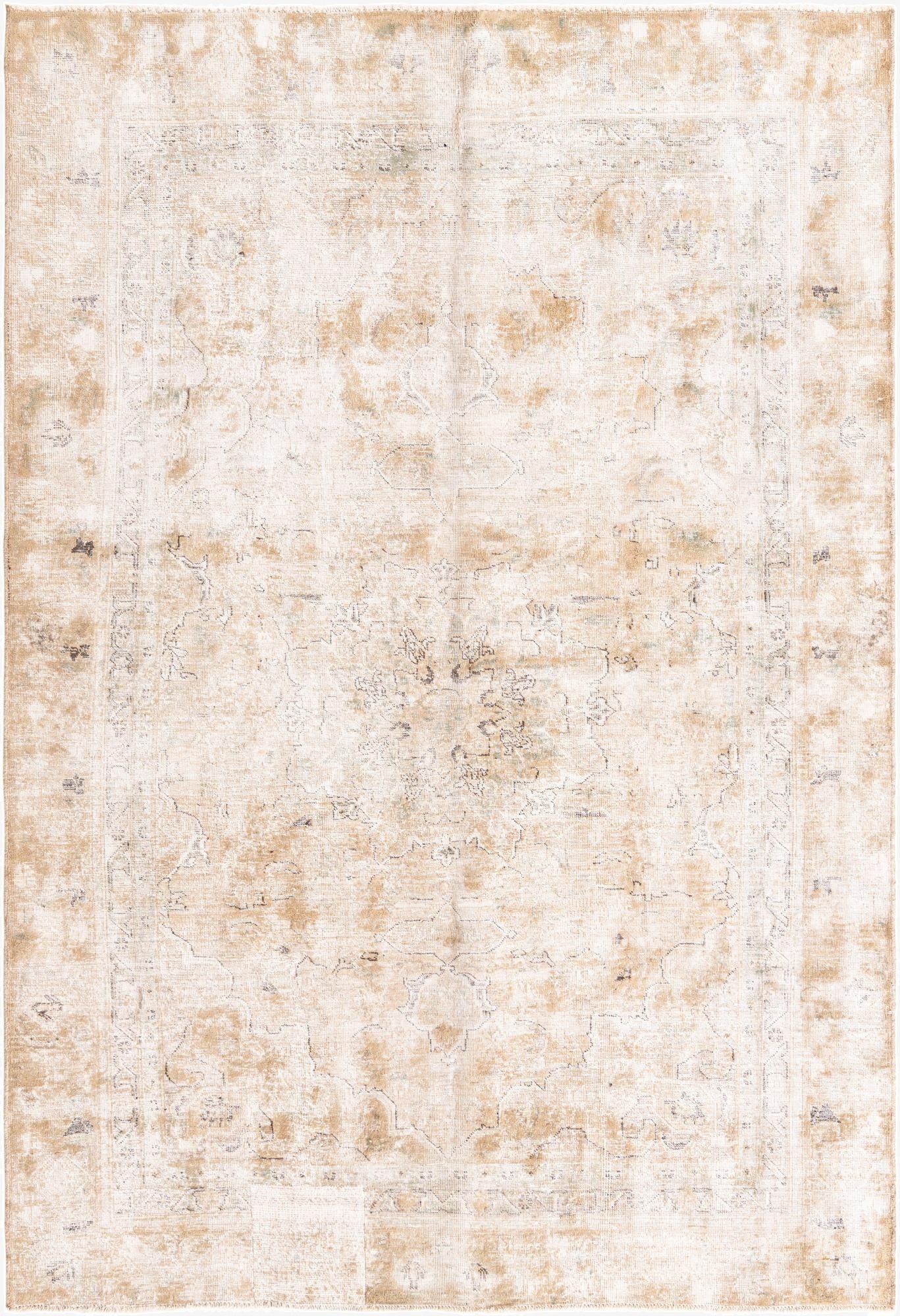  5' 8 x 8' 3  Hand Knotted Ultra Vintage Persian Wool Rug