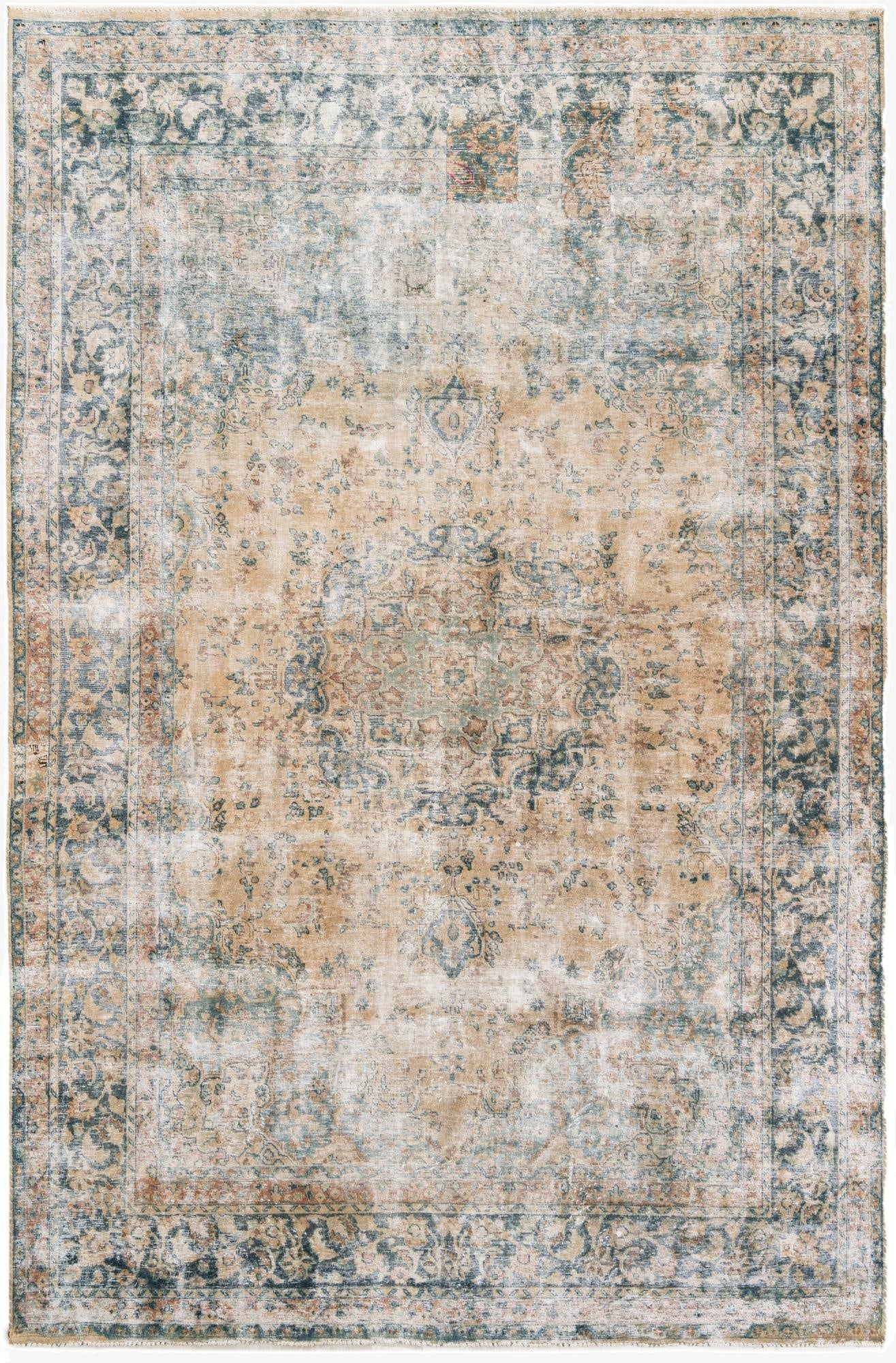  8' 1 x 12'  Hand Knotted Ultra Vintage Persian Wool Rug