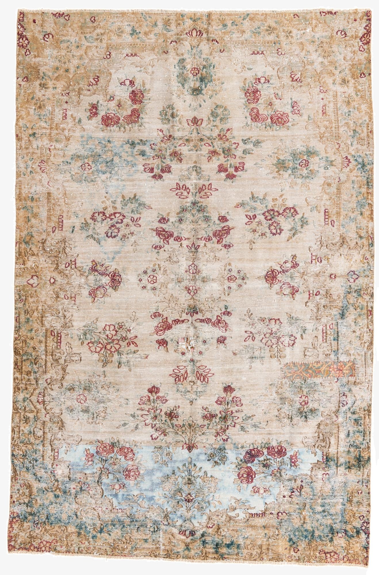  6' x 9' 3  Hand Knotted Ultra Vintage Persian Wool Rug
