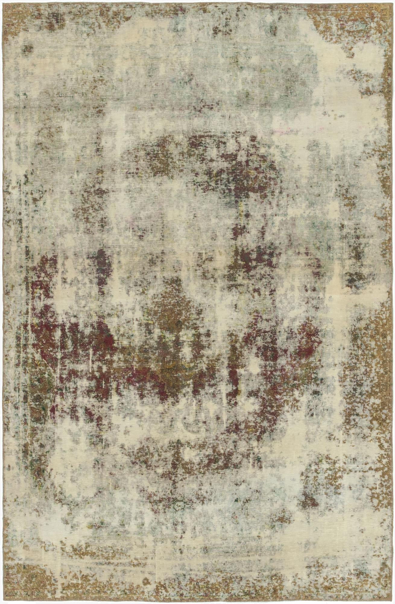  7' 2 x 10' 10  Hand Knotted Ultra Vintage Persian Wool Rug