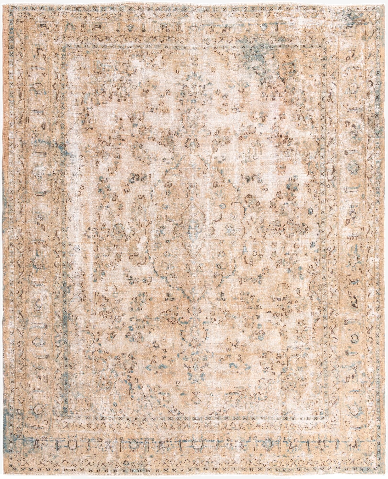  9' 10 x 12'  Hand Knotted Ultra Vintage Persian Wool Rug