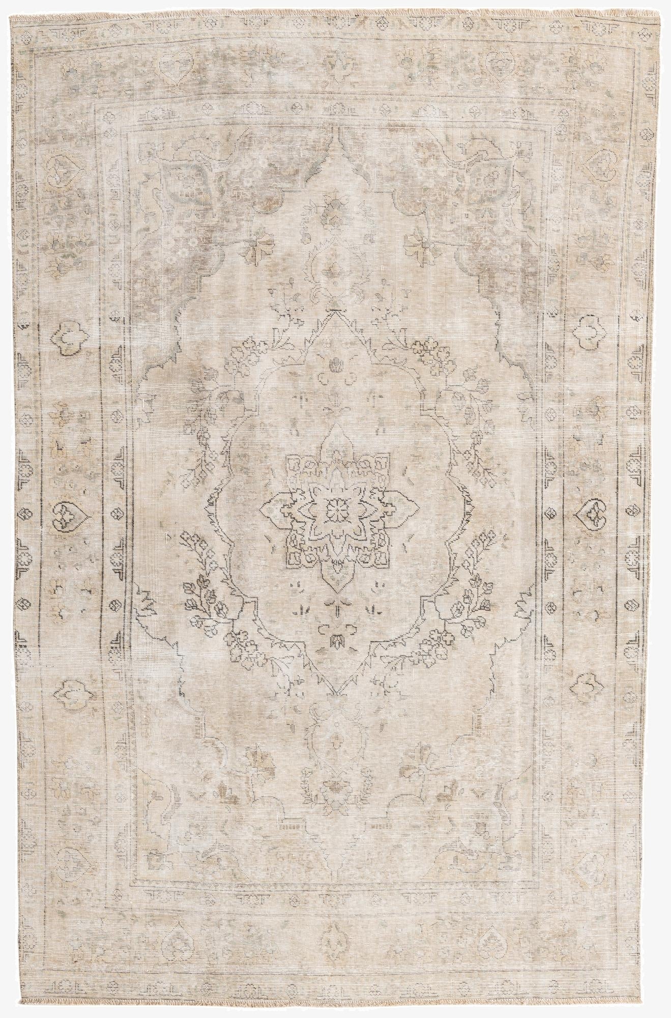  6' 2 x 9' 8  Hand Knotted Ultra Vintage Persian Wool Rug