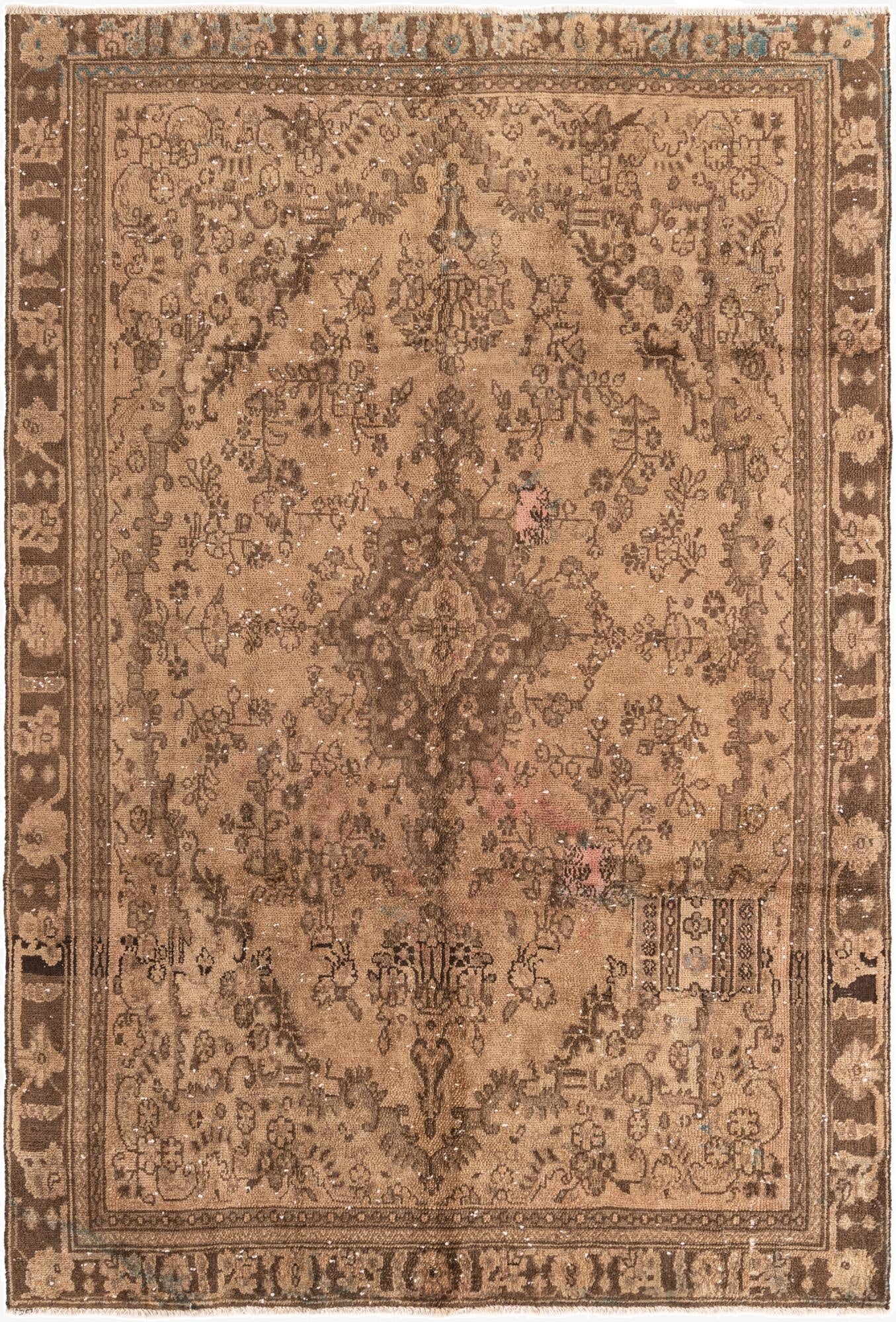  6' 6 x 9' 5  Hand Knotted Ultra Vintage Persian Wool Rug