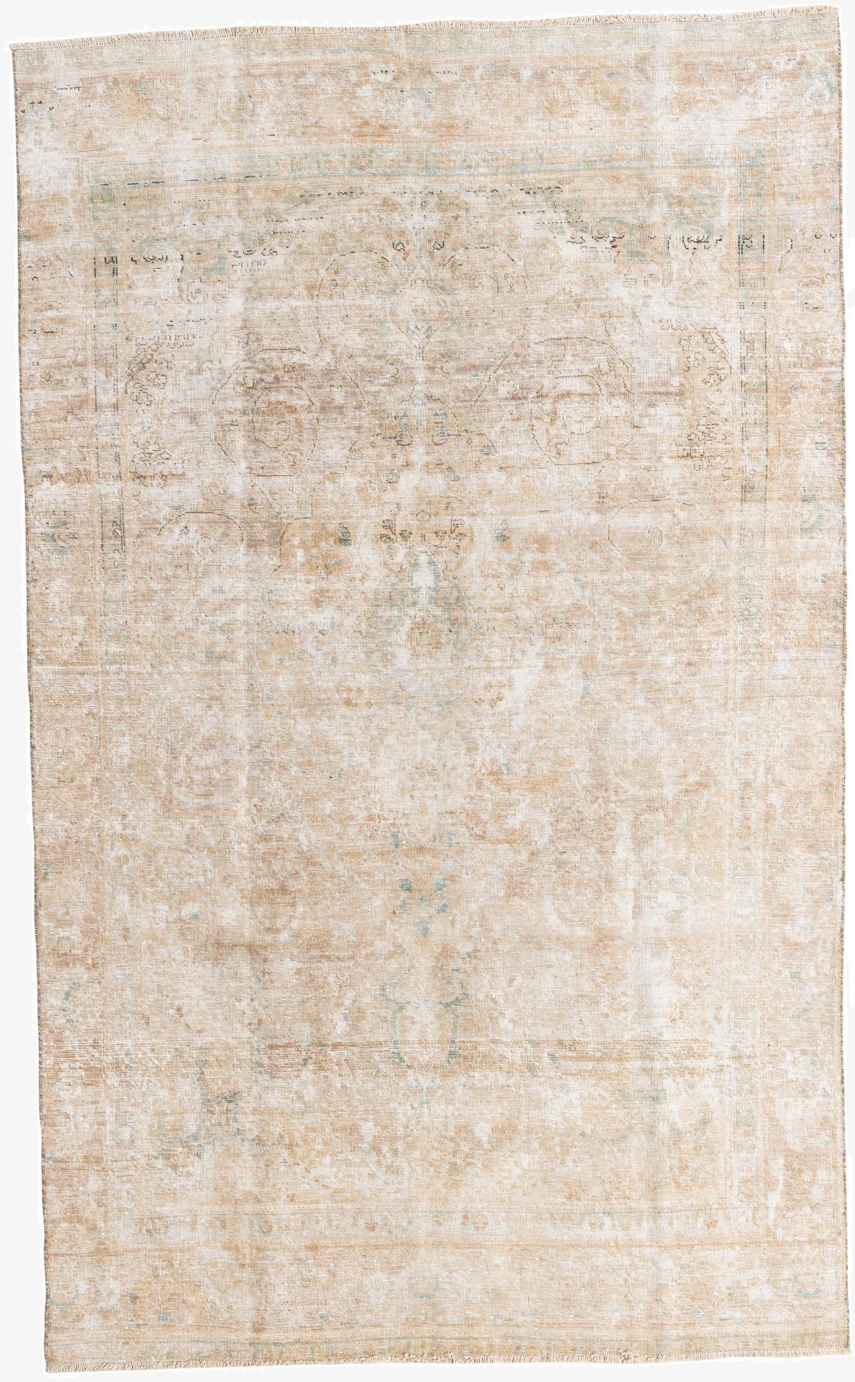  6' x 9' 8  Hand Knotted Ultra Vintage Persian Wool Rug