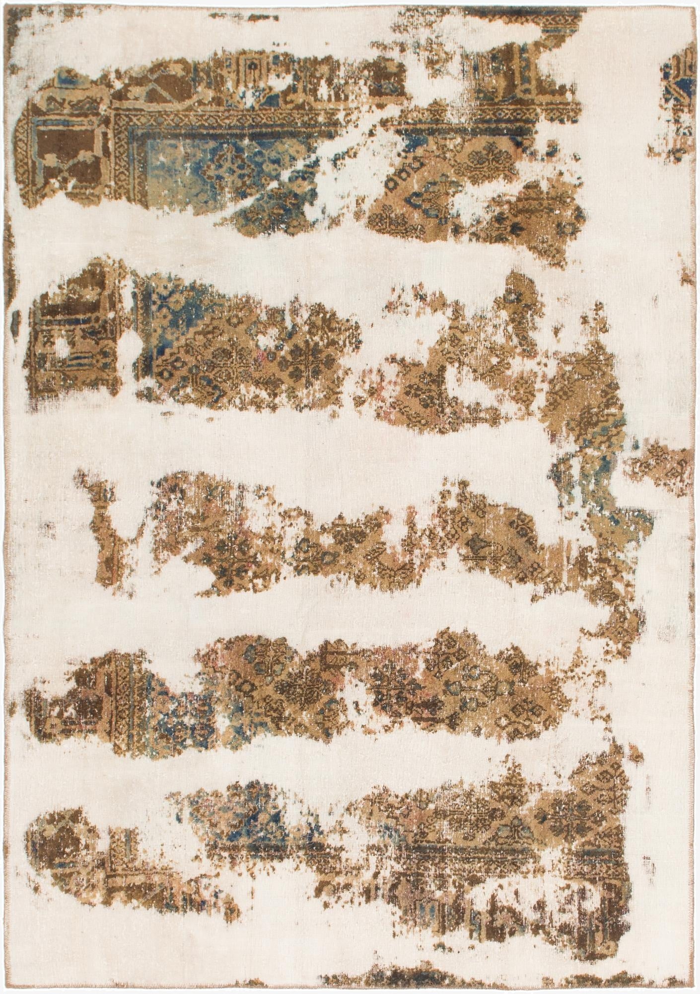  5' 10 x 8' 5  Hand Knotted Ultra Vintage Persian Wool Rug