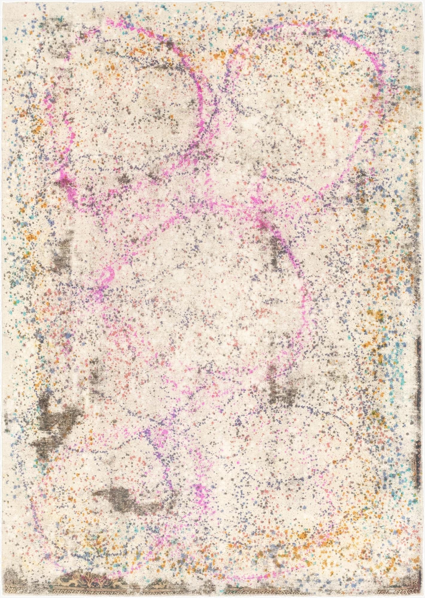  6' 7 x 9' 6  Hand Knotted Ultra Vintage Persian Wool Rug