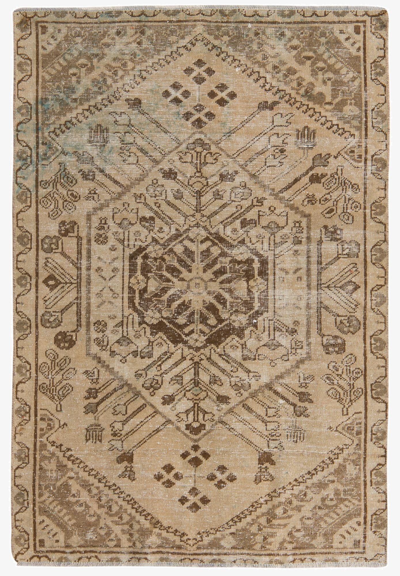  4' x 6'  Hand Knotted Ultra Vintage Persian Wool Rug