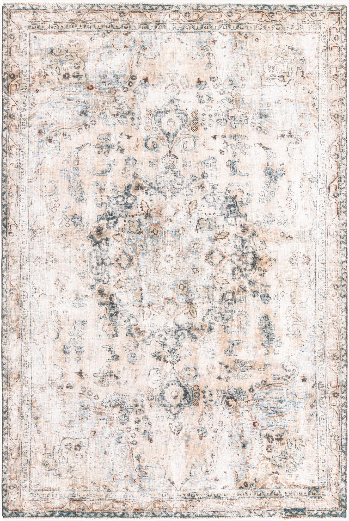  5' 8 x 8' 7  Hand Knotted Ultra Vintage Persian Wool Rug