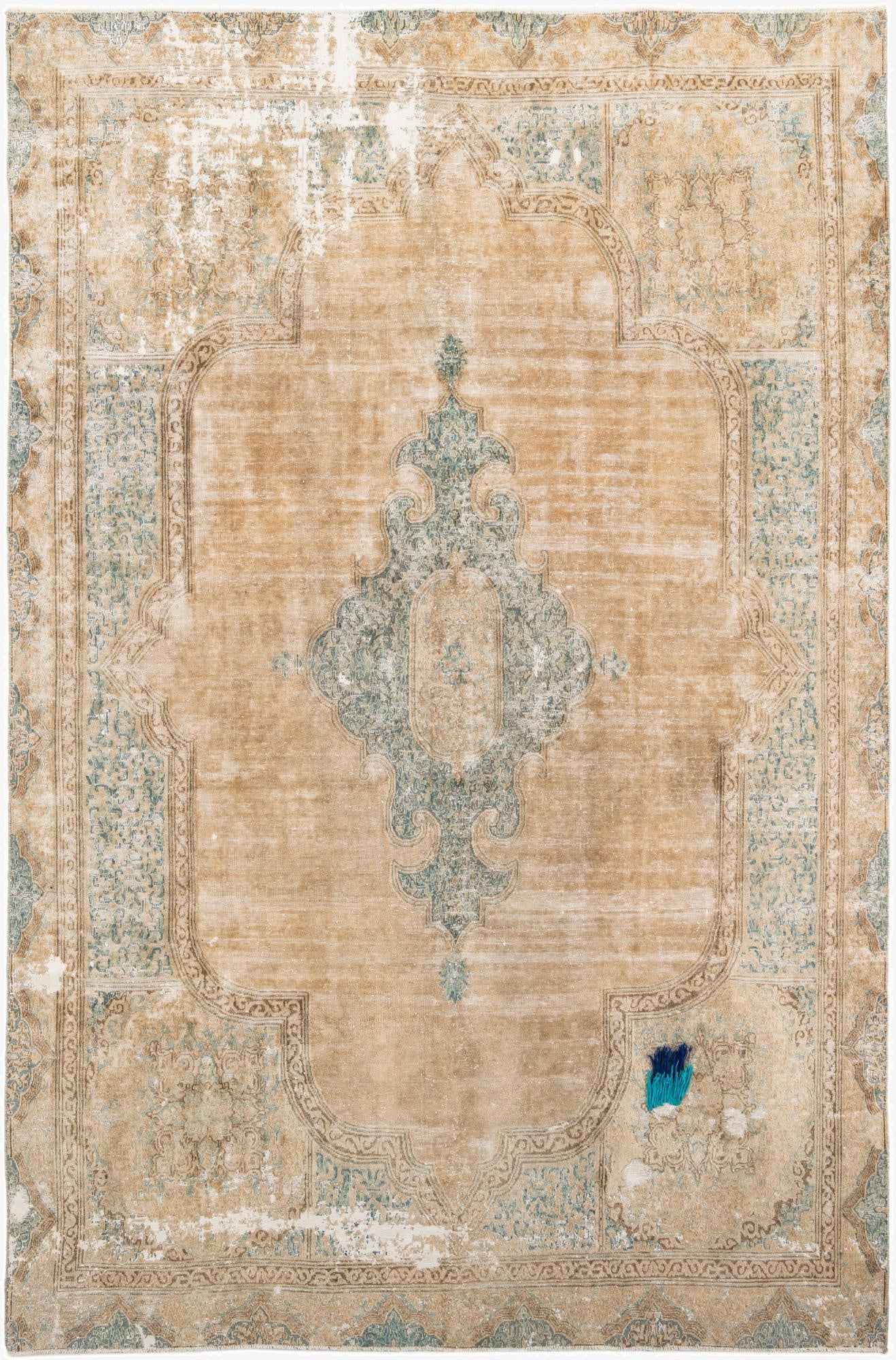  7' 9 x 11' 10  Hand Knotted Ultra Vintage Persian Wool Rug