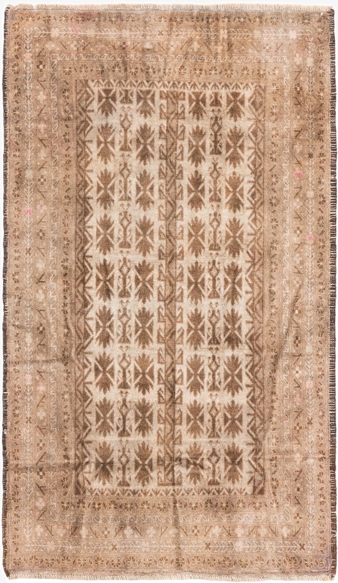  3' 8 x 6' 4  Hand Knotted Ultra Vintage Persian Wool Rug