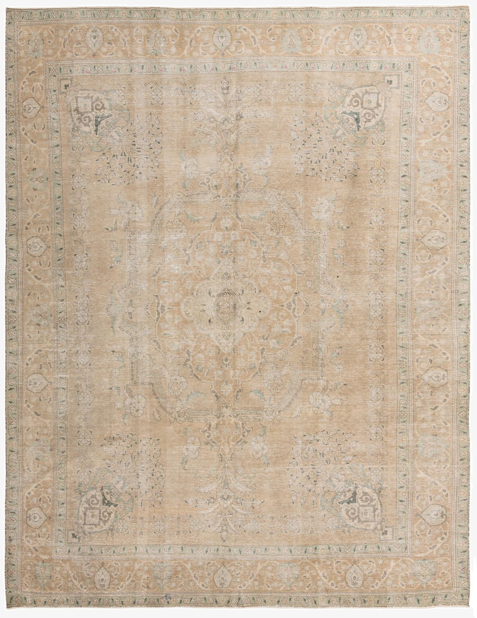  9' 8 x 12' 8  Hand Knotted Ultra Vintage Persian Wool Rug