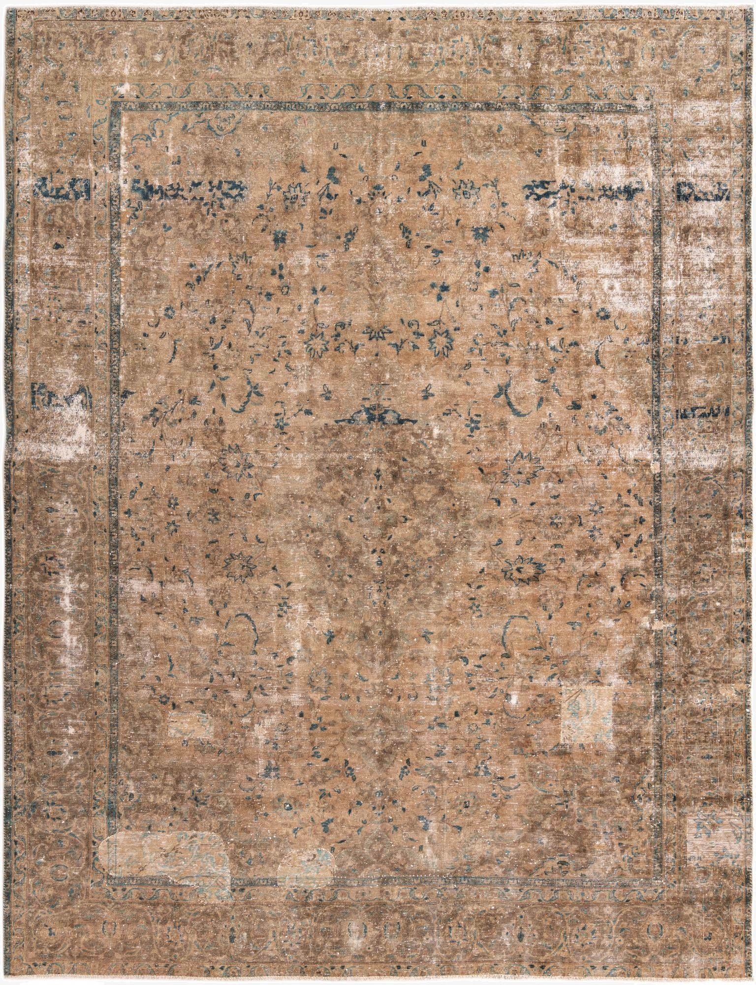  9' 5 x 11' 2  Hand Knotted Ultra Vintage Persian Wool Rug