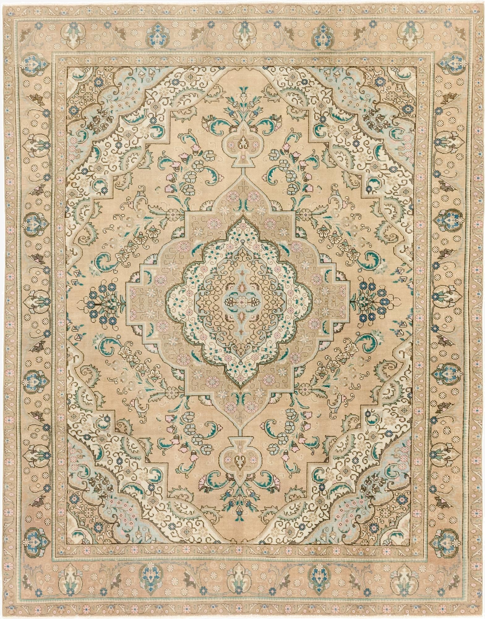  9' 8 x 12' 3  Hand Knotted Ultra Vintage Persian Wool Rug