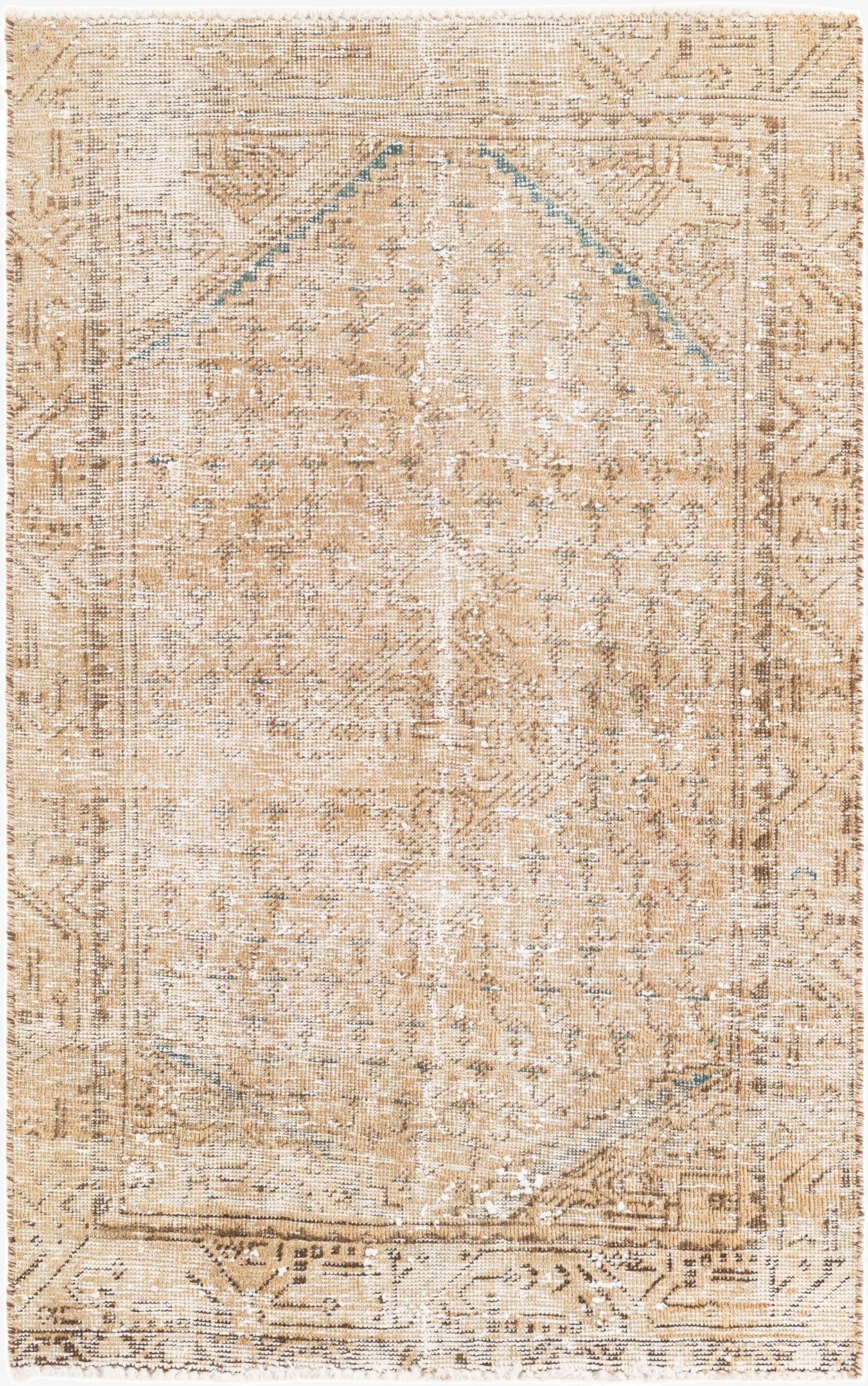  3' x 4' 9  Hand Knotted Ultra Vintage Persian Wool Rug