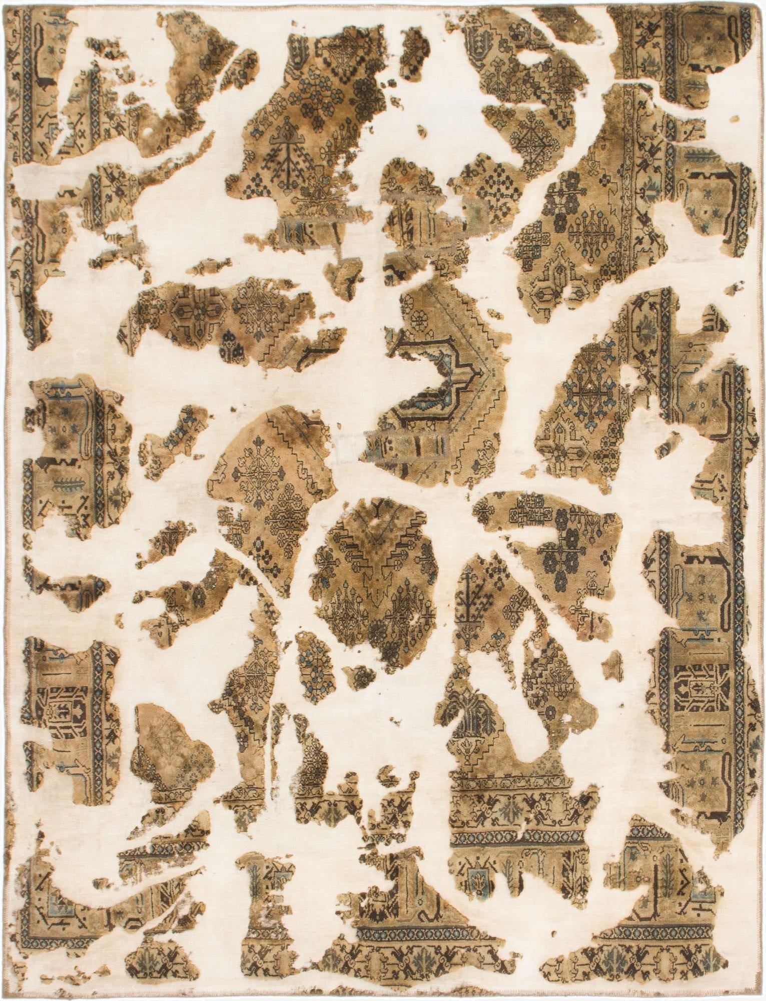  6' 5 x 8' 4  Hand Knotted Ultra Vintage Persian Wool Rug