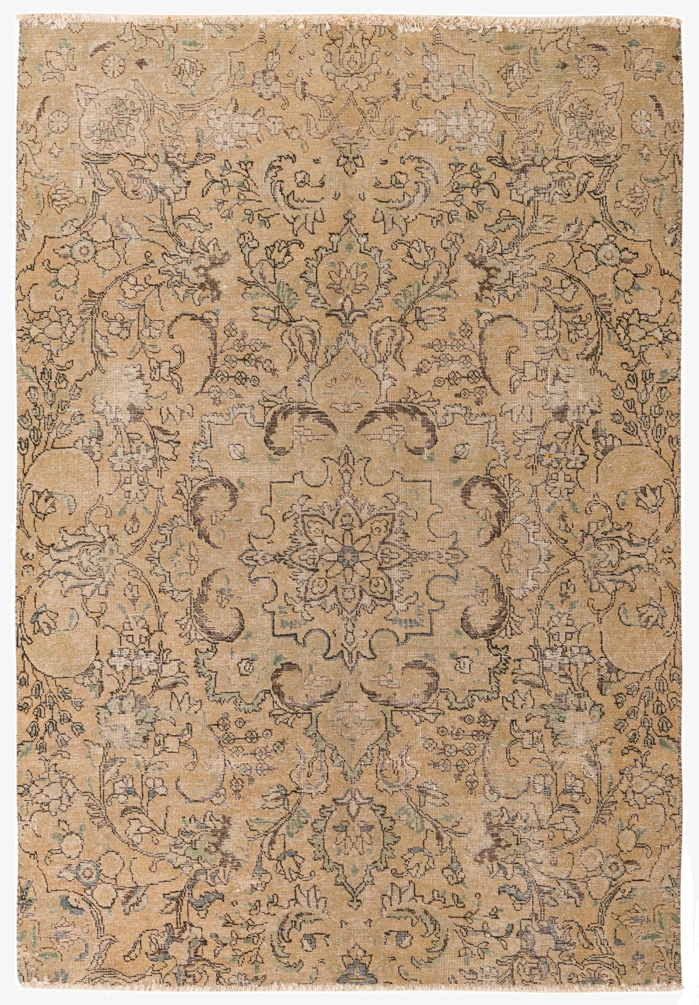  5' 6 x 7' 10  Hand Knotted Ultra Vintage Persian Wool Rug
