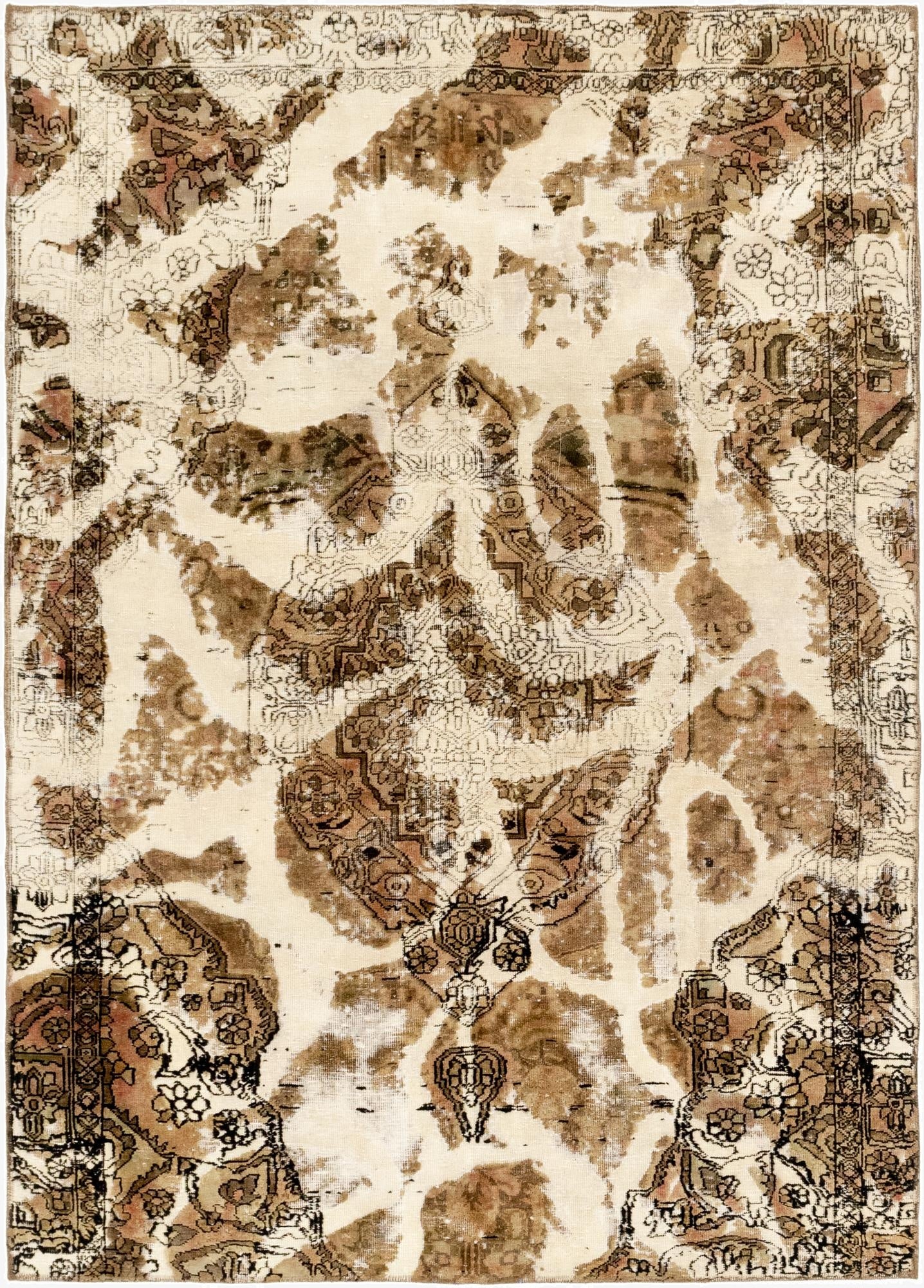  6' x 8' 8  Hand Knotted Ultra Vintage Persian Wool Rug