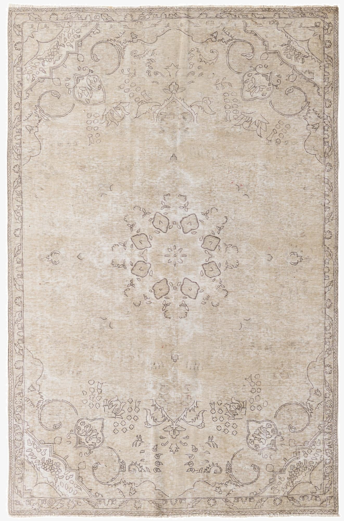  6' 1 x 9' 4  Hand Knotted Ultra Vintage Persian Wool Rug