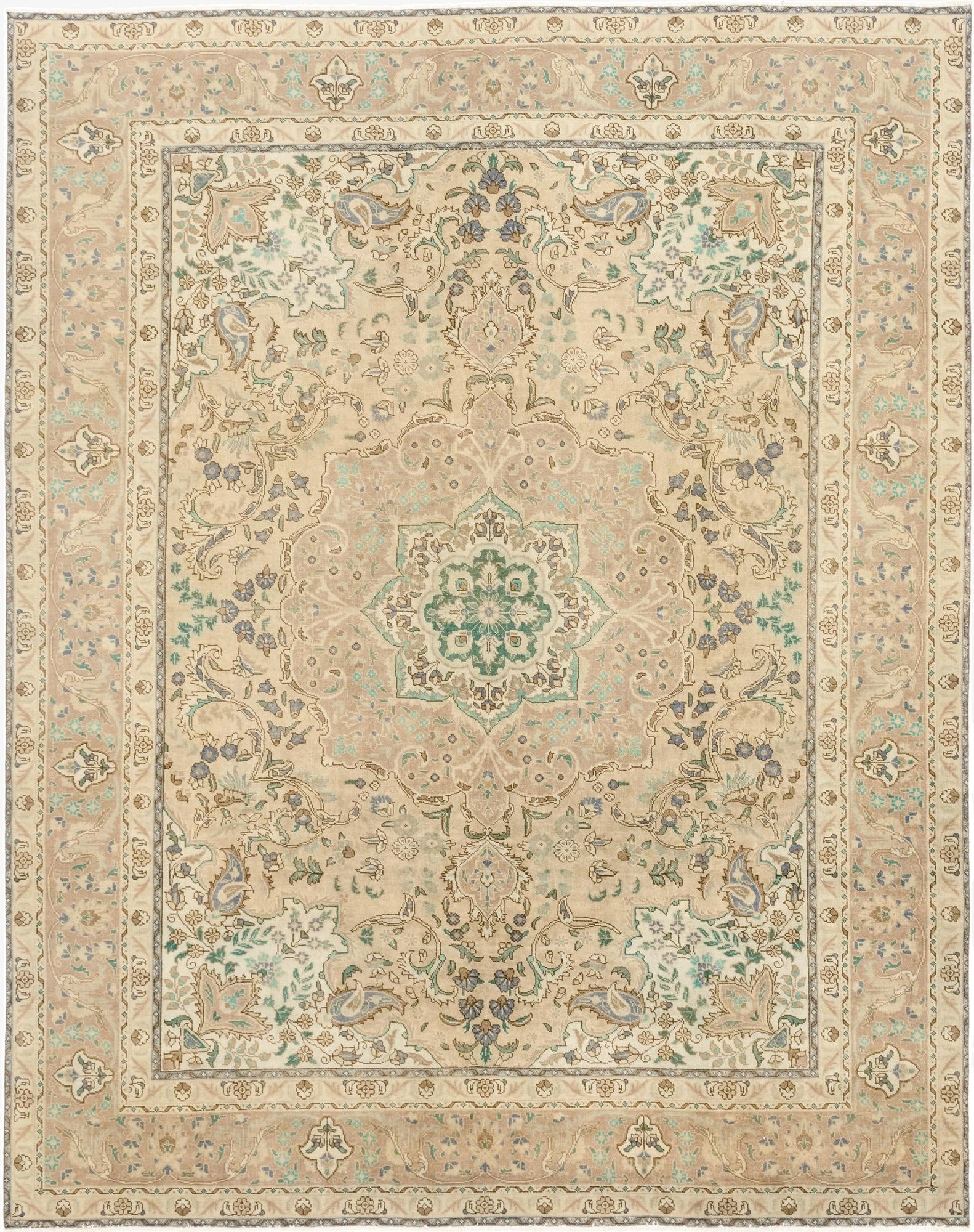  9' 9 x 12' 6  Hand Knotted Ultra Vintage Persian Wool Rug
