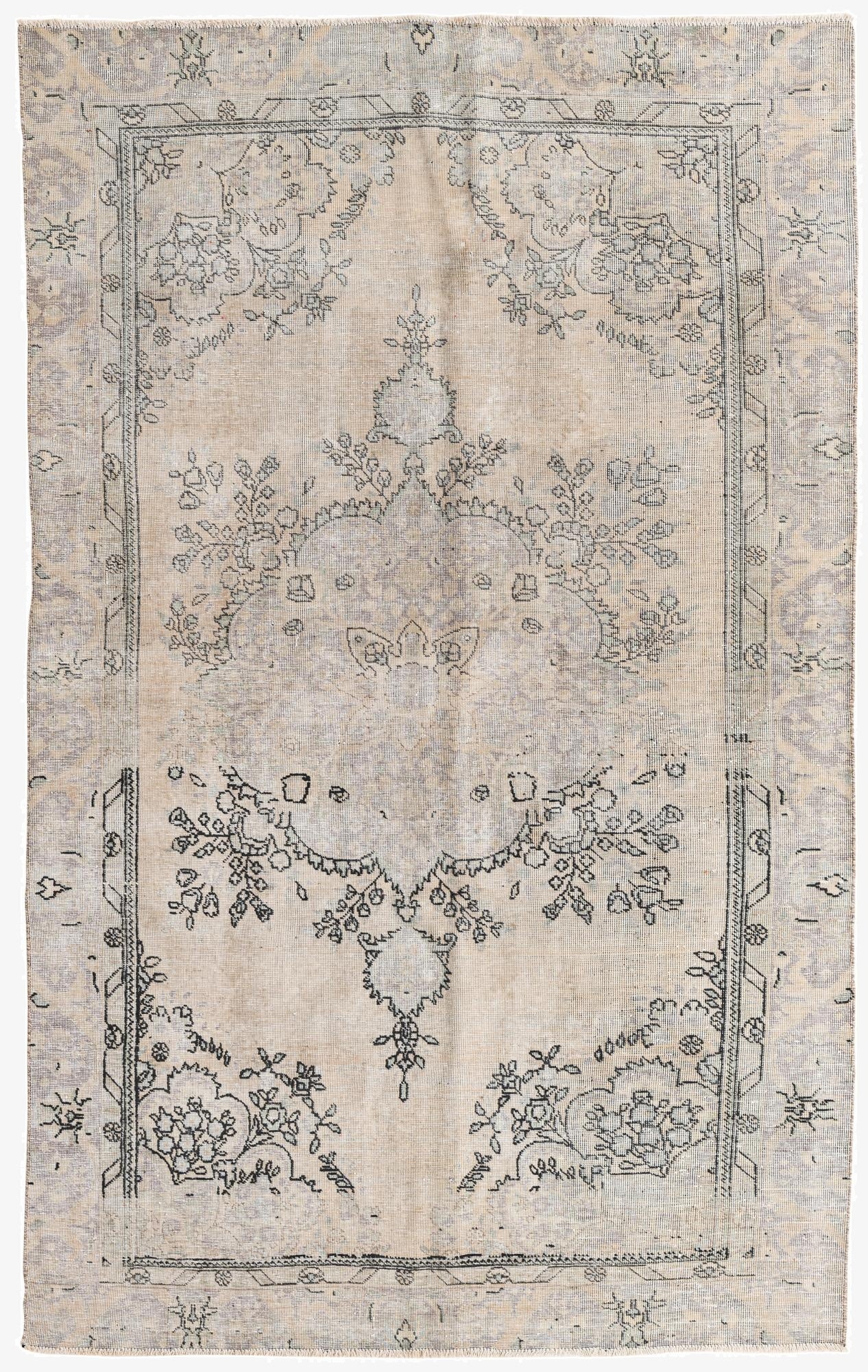  6' x 9' 5  Hand Knotted Ultra Vintage Persian Wool Rug