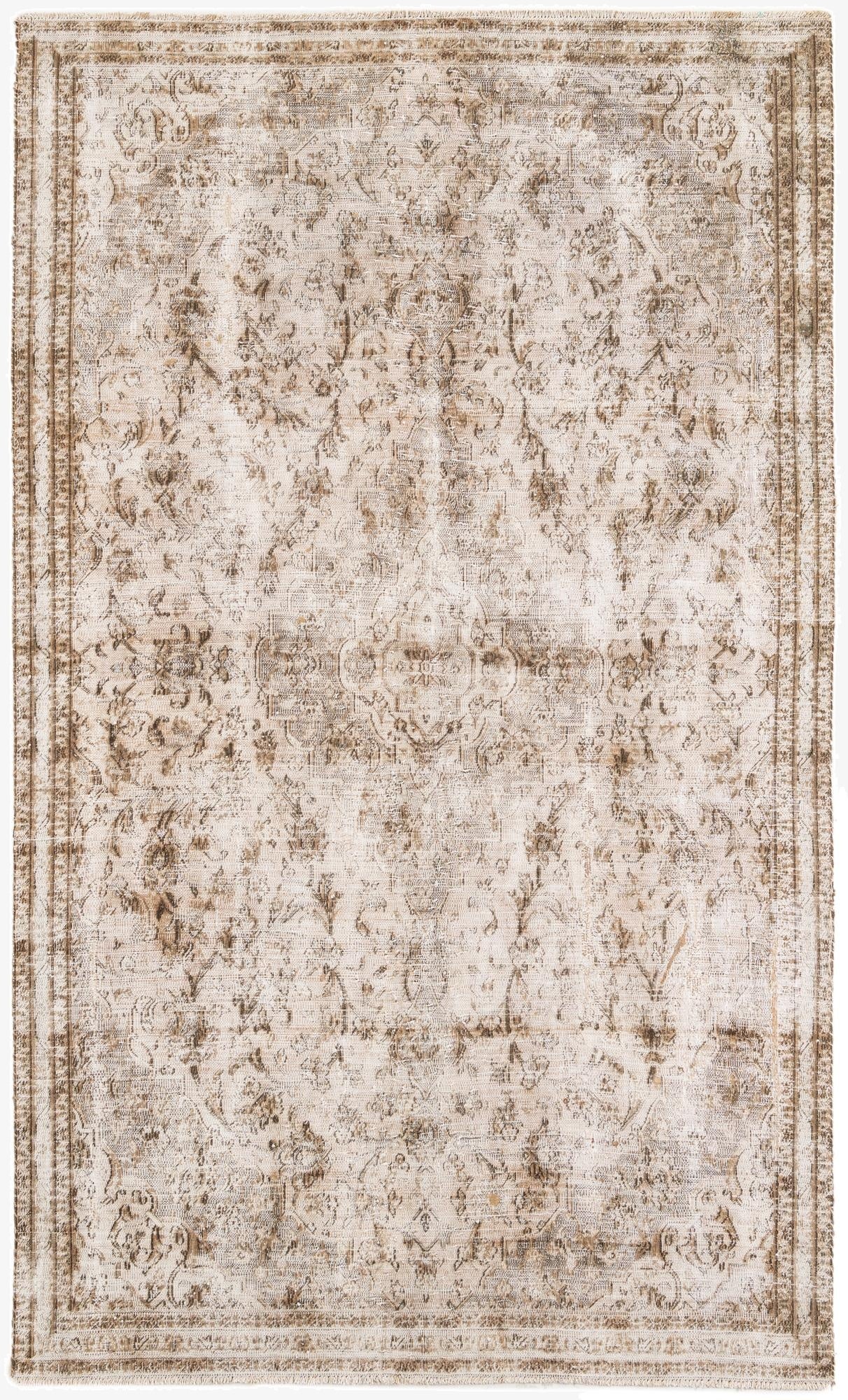  5' 4 x 8' 10  Hand Knotted Ultra Vintage Persian Wool Rug