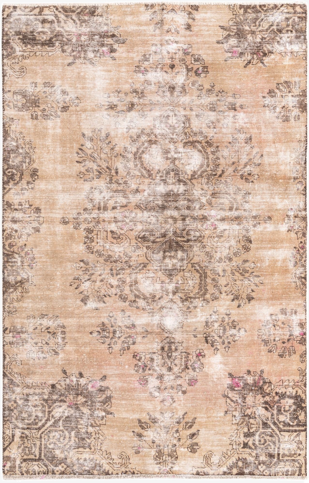  5' 4 x 8' 1  Hand Knotted Ultra Vintage Persian Wool Rug