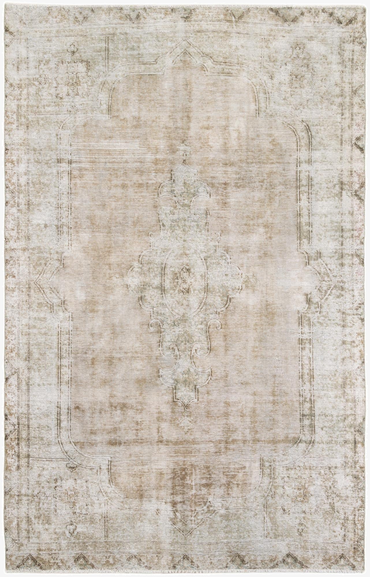  6' 7 x 10' 6  Hand Knotted Ultra Vintage Persian Wool Rug