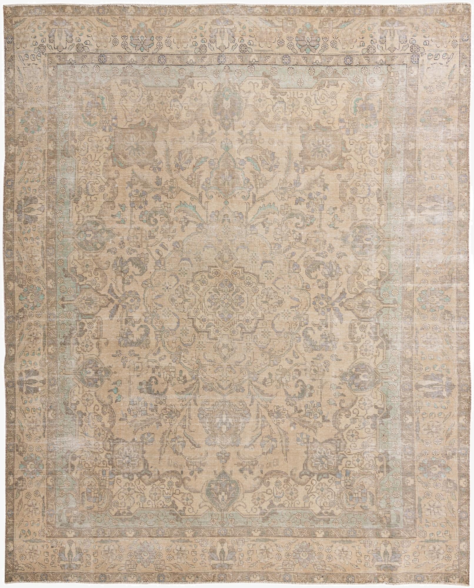  10' x 12' 6  Hand Knotted Ultra Vintage Persian Wool Rug