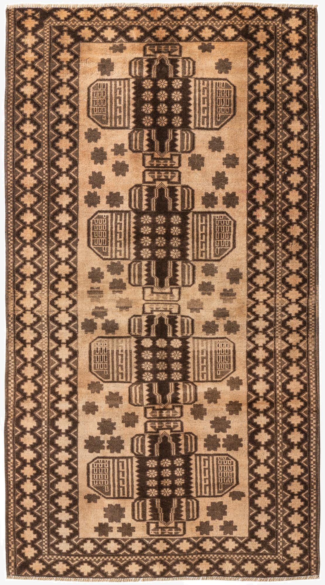  3' 5 x 6' 3  Hand Knotted Ultra Vintage Persian Wool Rug