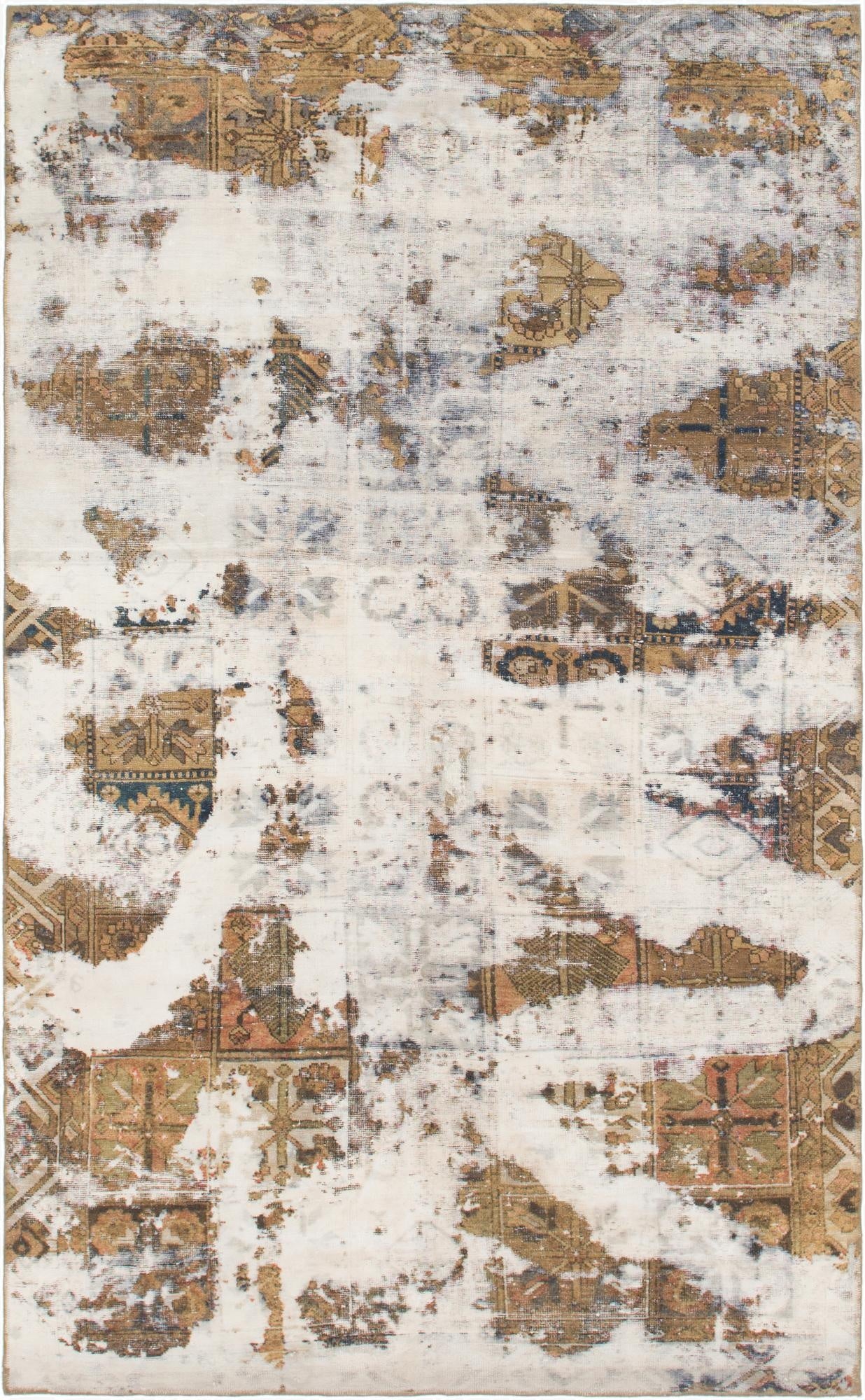  5' 10 x 9' 10  Hand Knotted Ultra Vintage Persian Wool Rug