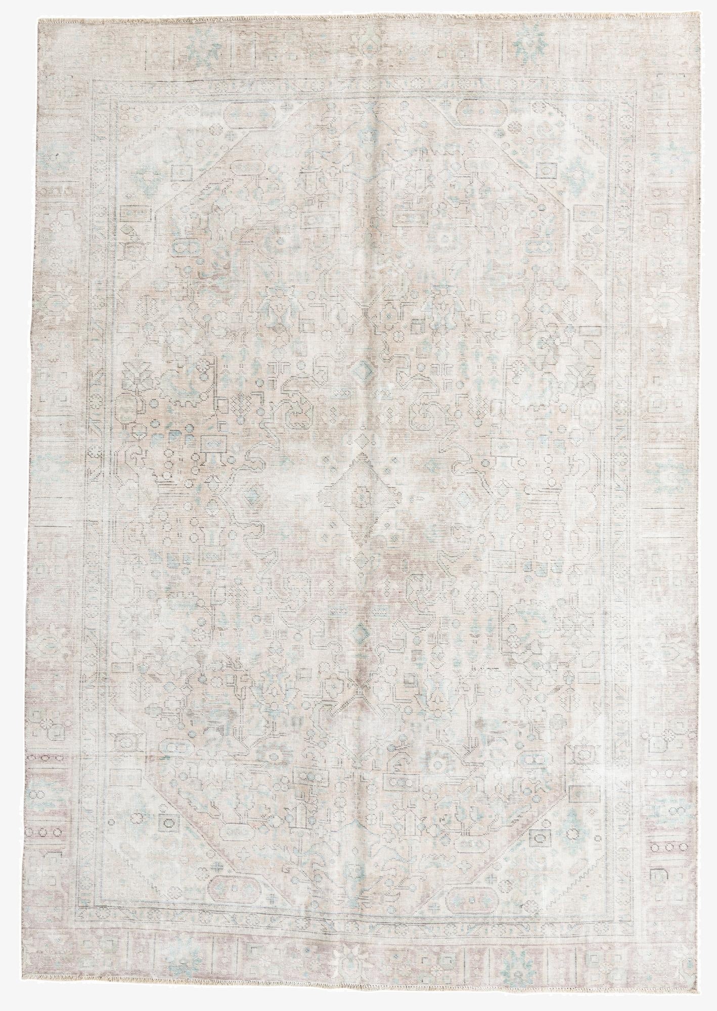  7' 3 x 10' 6  Hand Knotted Ultra Vintage Persian Wool Rug