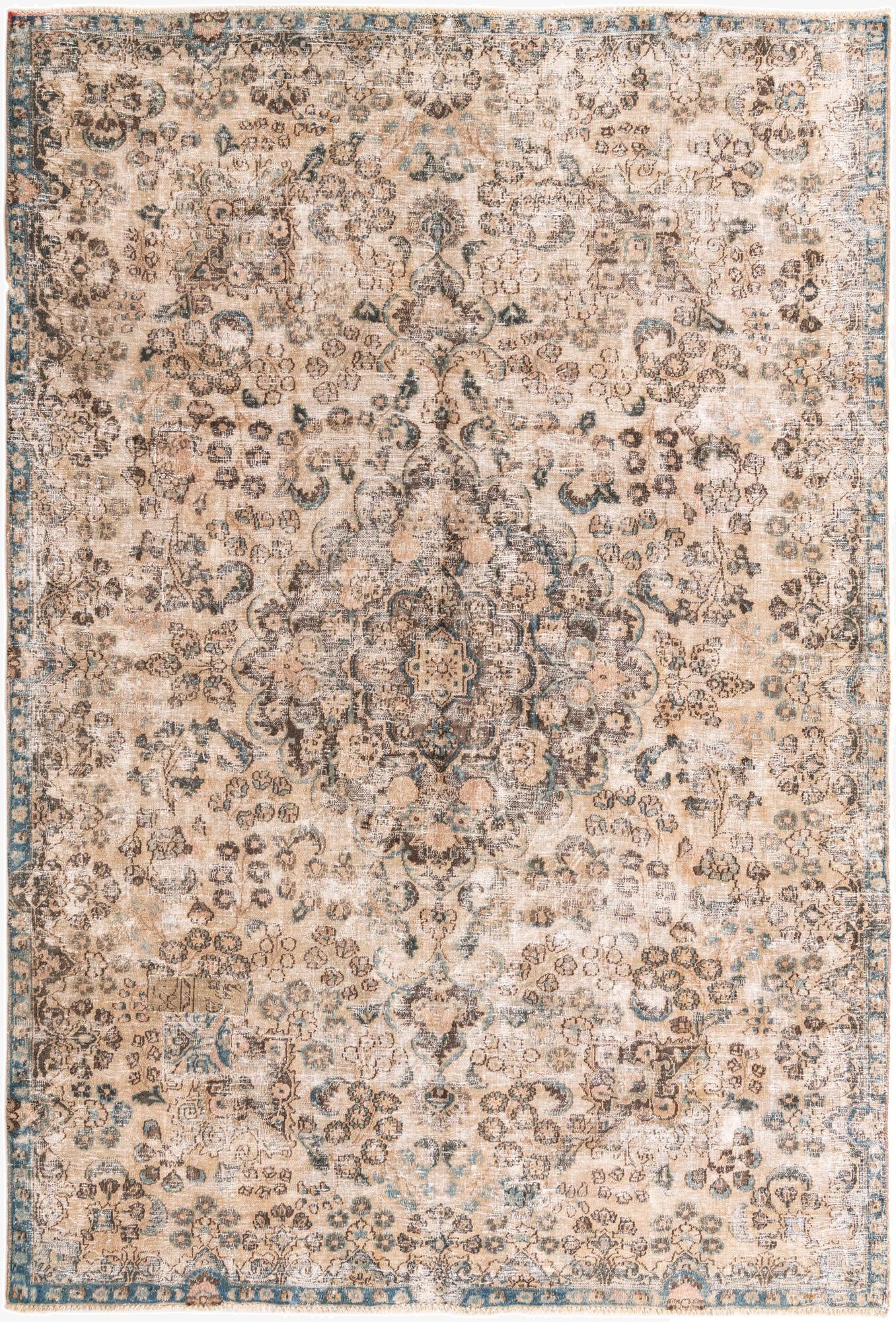  7' 2 x 10' 7  Hand Knotted Ultra Vintage Persian Wool Rug