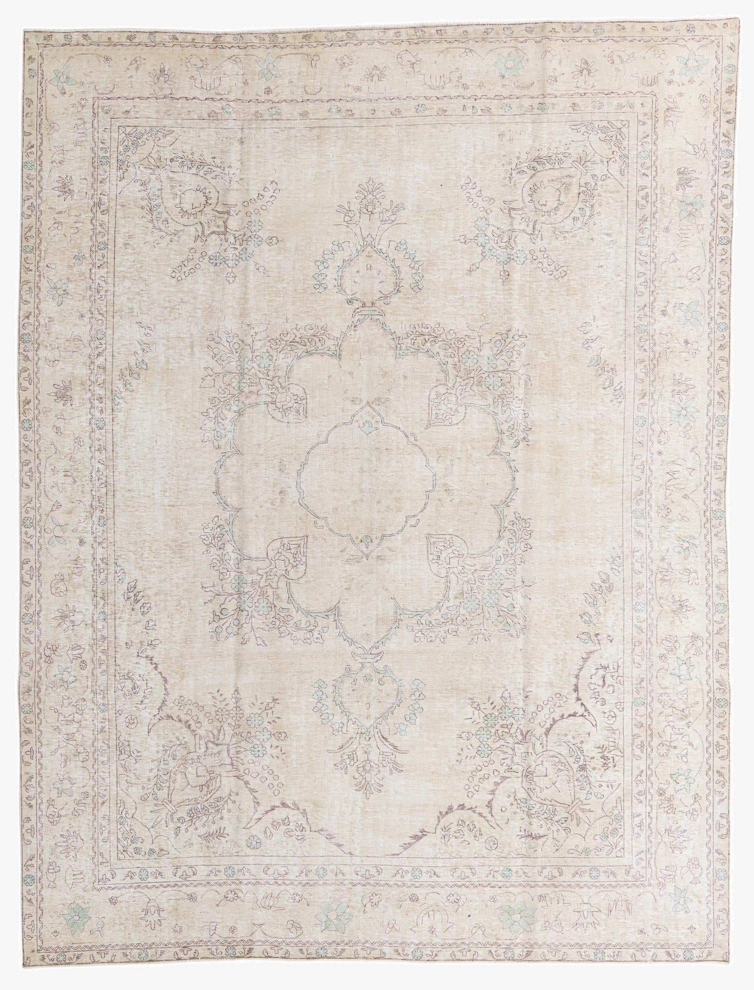  9' 3 x 12' 1  Hand Knotted Ultra Vintage Persian Wool Rug