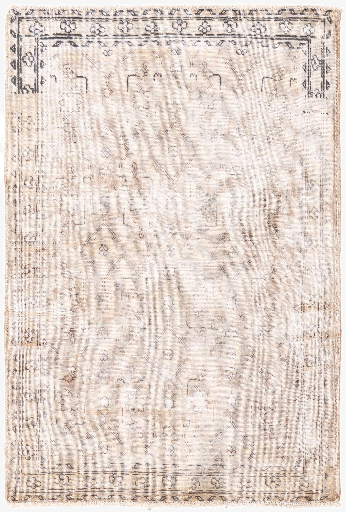  3' 3 x 5'  Hand Knotted Ultra Vintage Persian Wool Rug