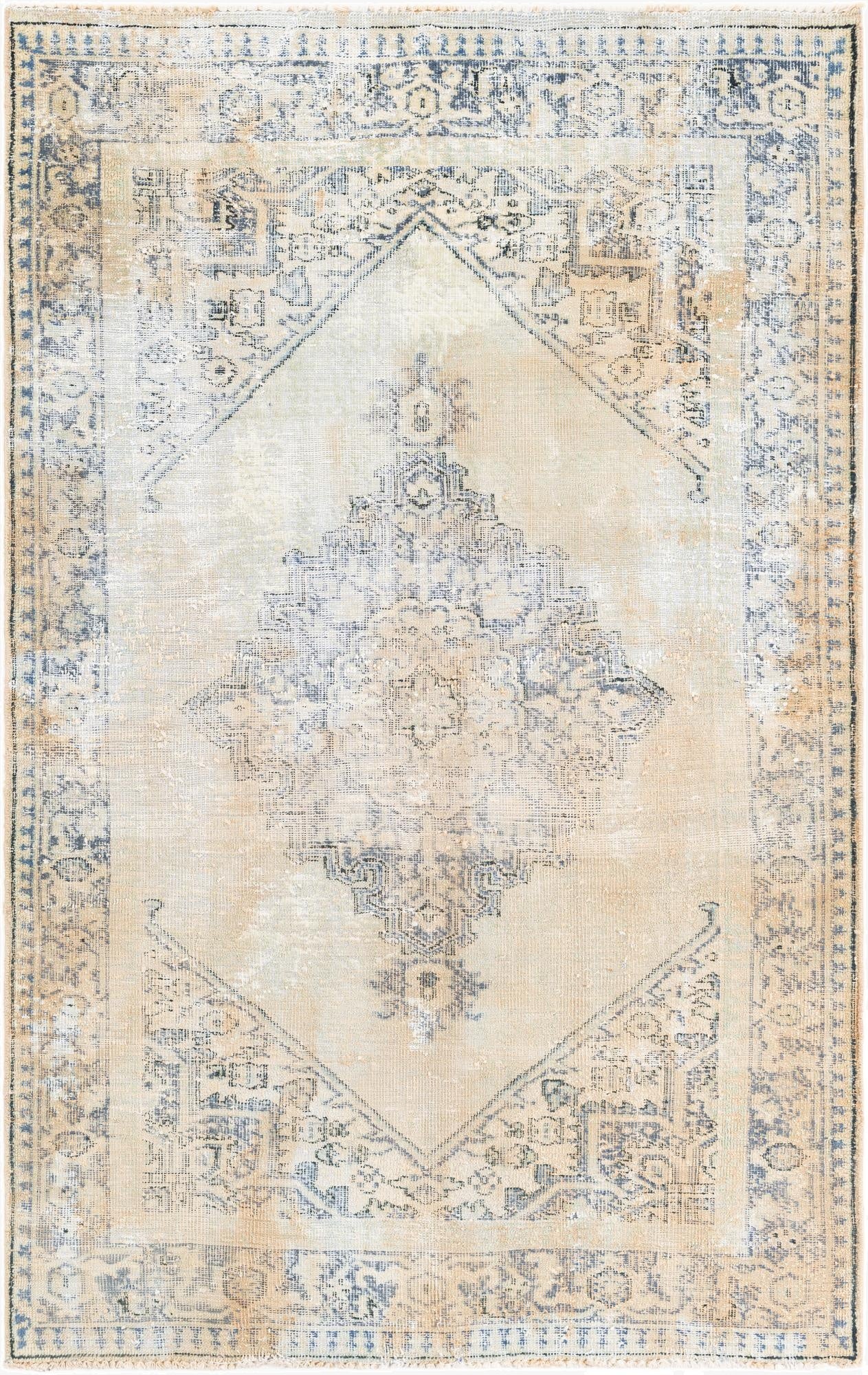  4' x 6' 3  Hand Knotted Ultra Vintage Persian Wool Rug
