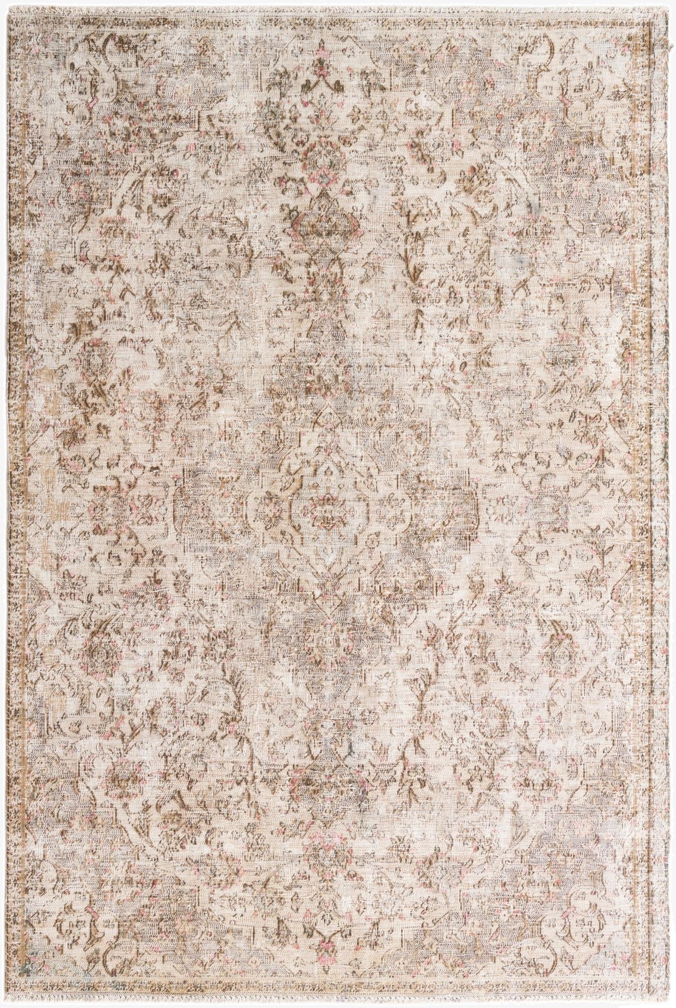  5' 6 x 8' 2  Hand Knotted Ultra Vintage Persian Wool Rug